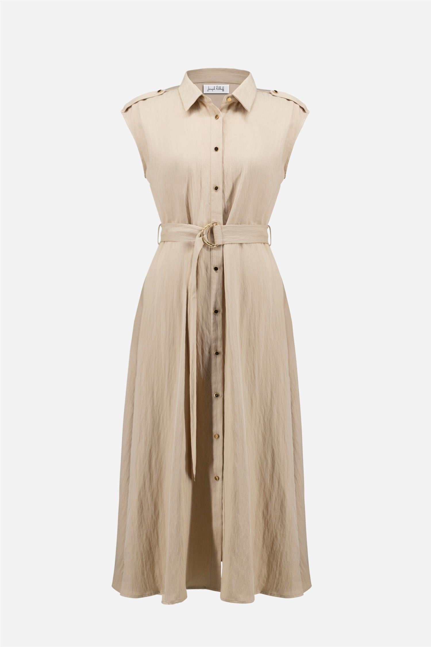 Textured Woven Shirt Dress Parchment