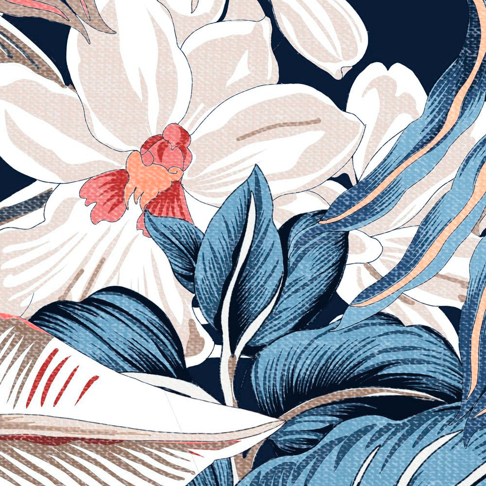 Casual Lido 1/2 Apricot and Blue Flowers