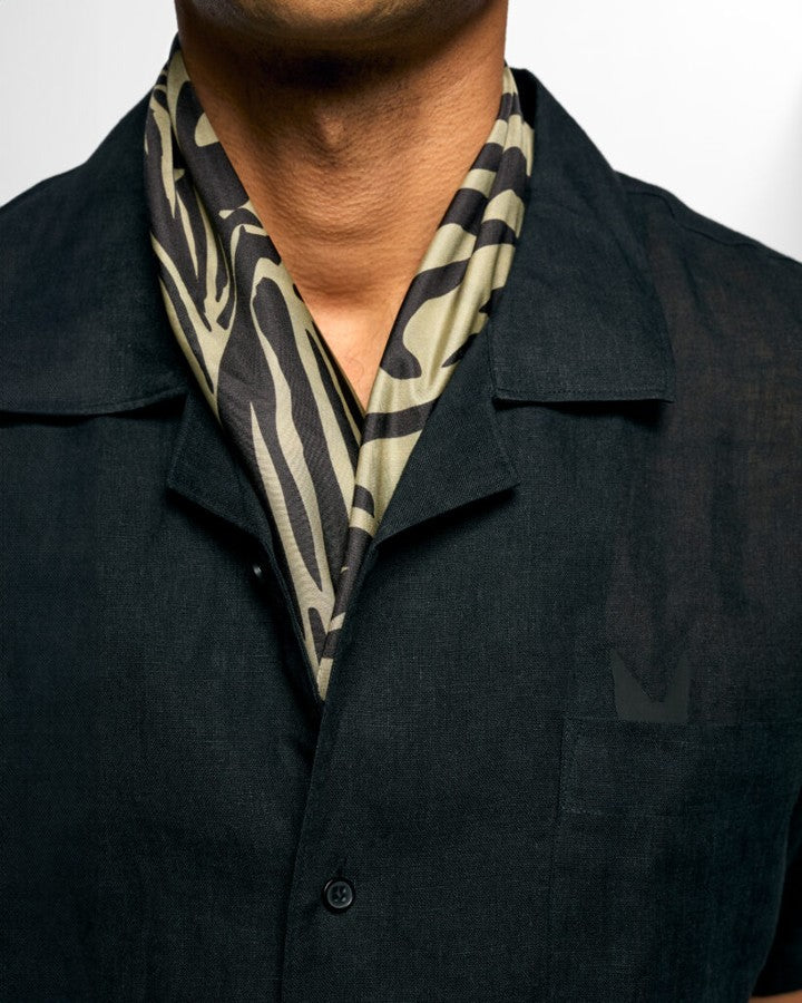 Sarah Zebra Silk Scarf Beige