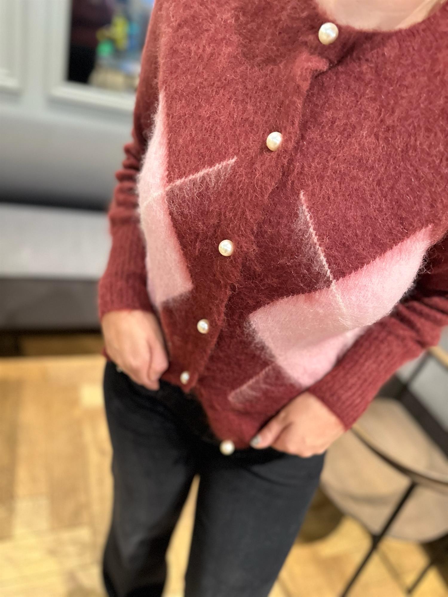 Nora Mohair Cardigan Burgundy