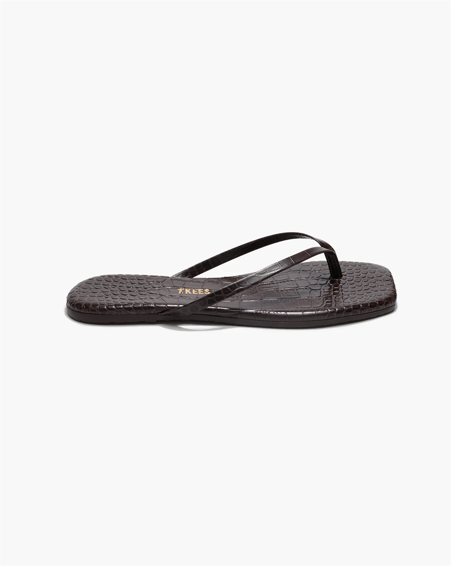 TKEES Square Toe Lily Croco Carob