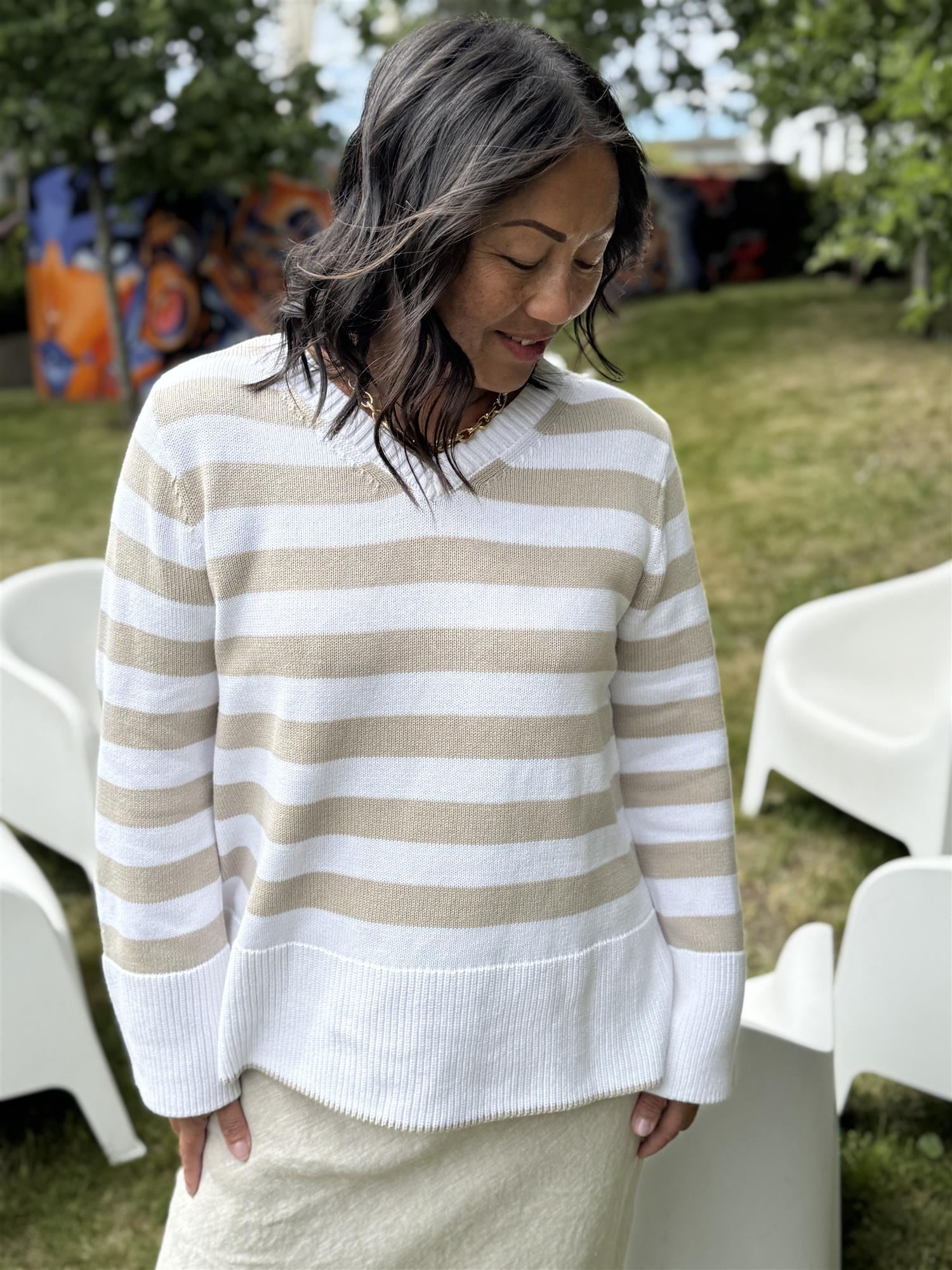ANNIKEN PULLOVER SAND STRIPE