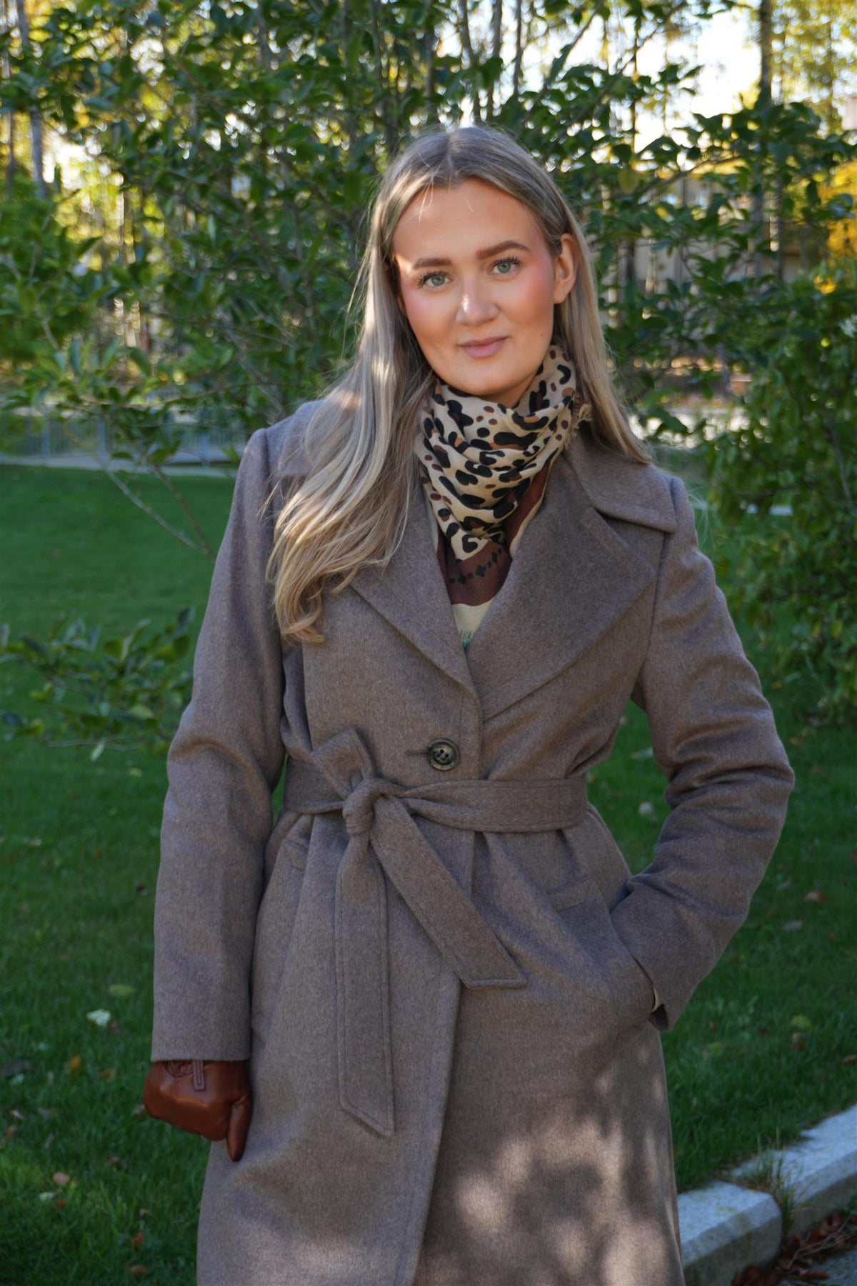 Clareta Belt Midi Brown Cashmere Coat