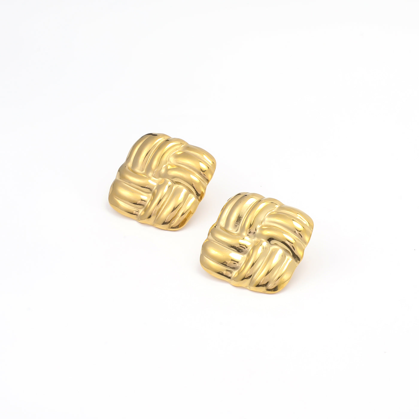 HILDE-KNOT STUD EARRINGS STAINLESS STEEL-GOLD
