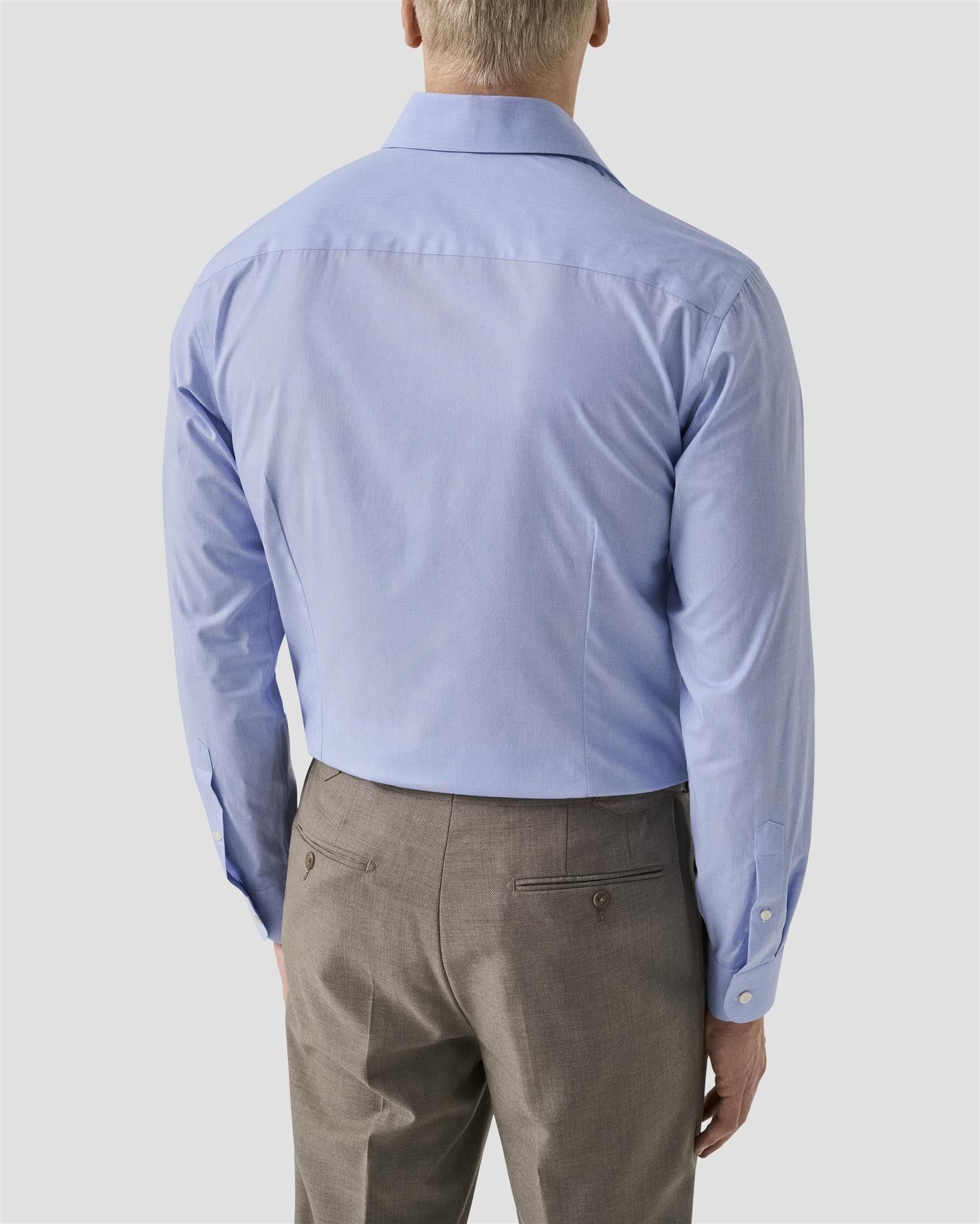 Mid Blue End on End Breeze Poplin Shirt Slimfit