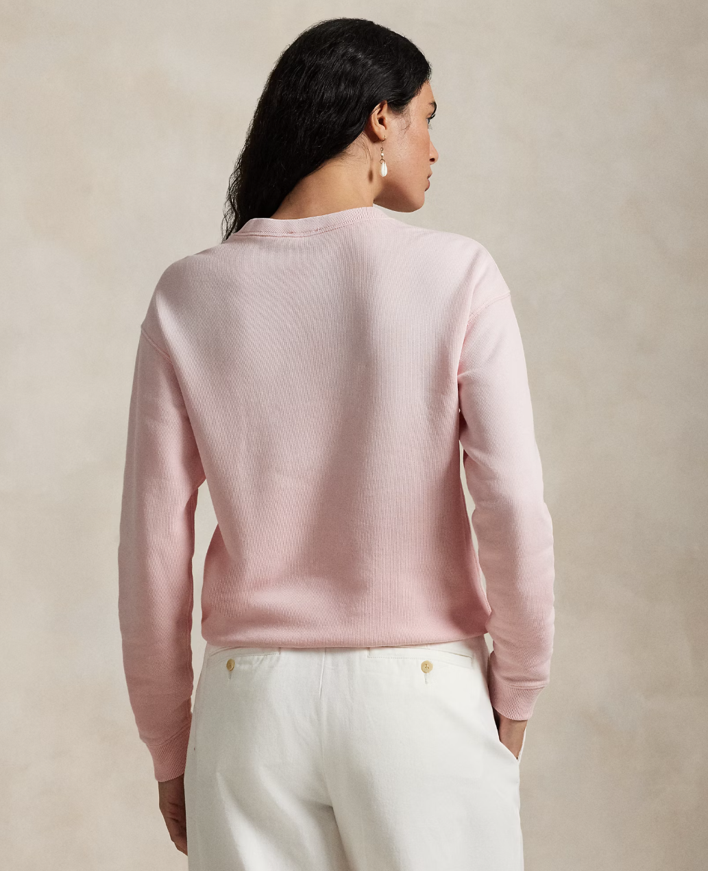 Light weight Fleece Crew neck Pullover Pink