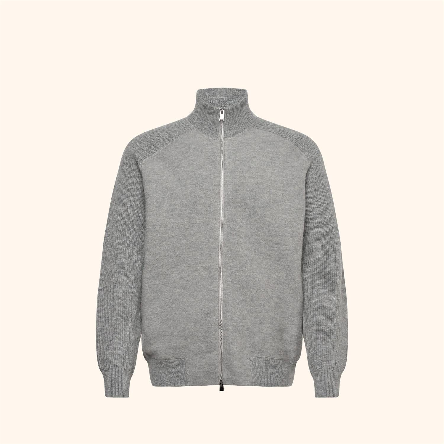 H-Hibisco Wool Zip Cardigan Silver
