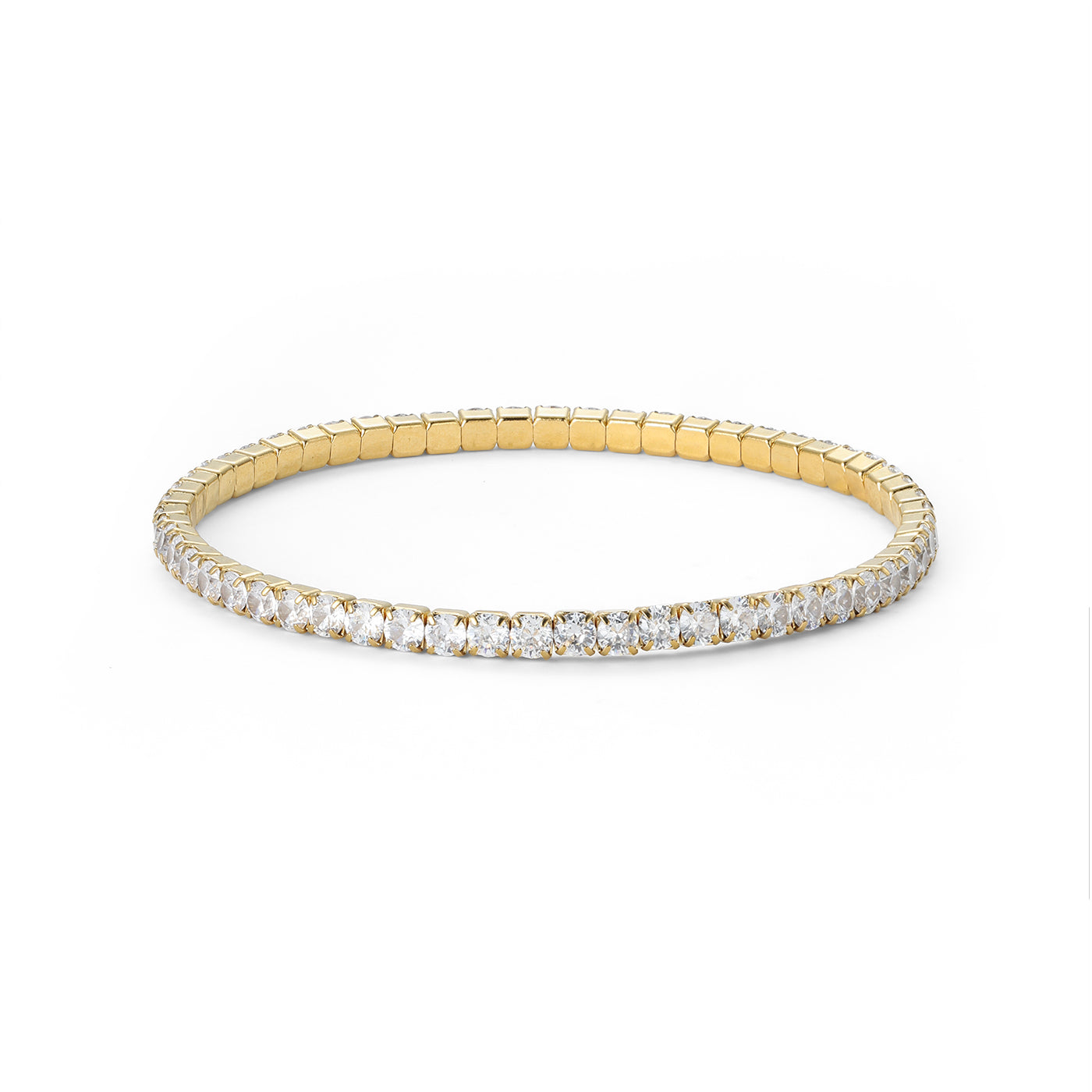 SUNNY-TENNIS BRACELET CRYSTAL STAINLESS STEEL-GOLD