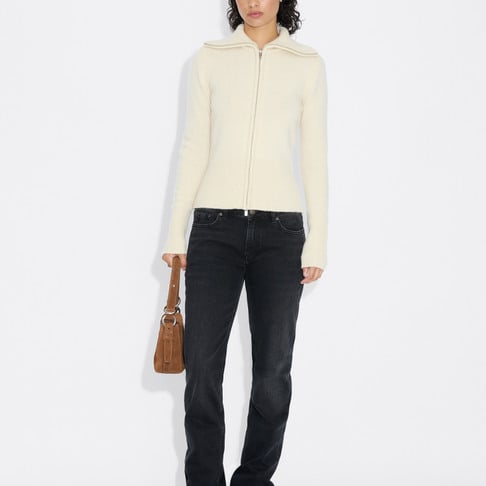 Line Wool Cardigan 25-04 Ecru