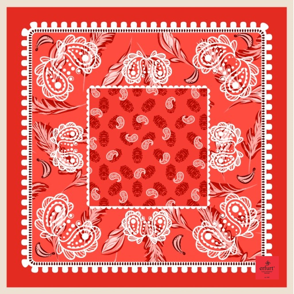 Bandana Print Silk Red