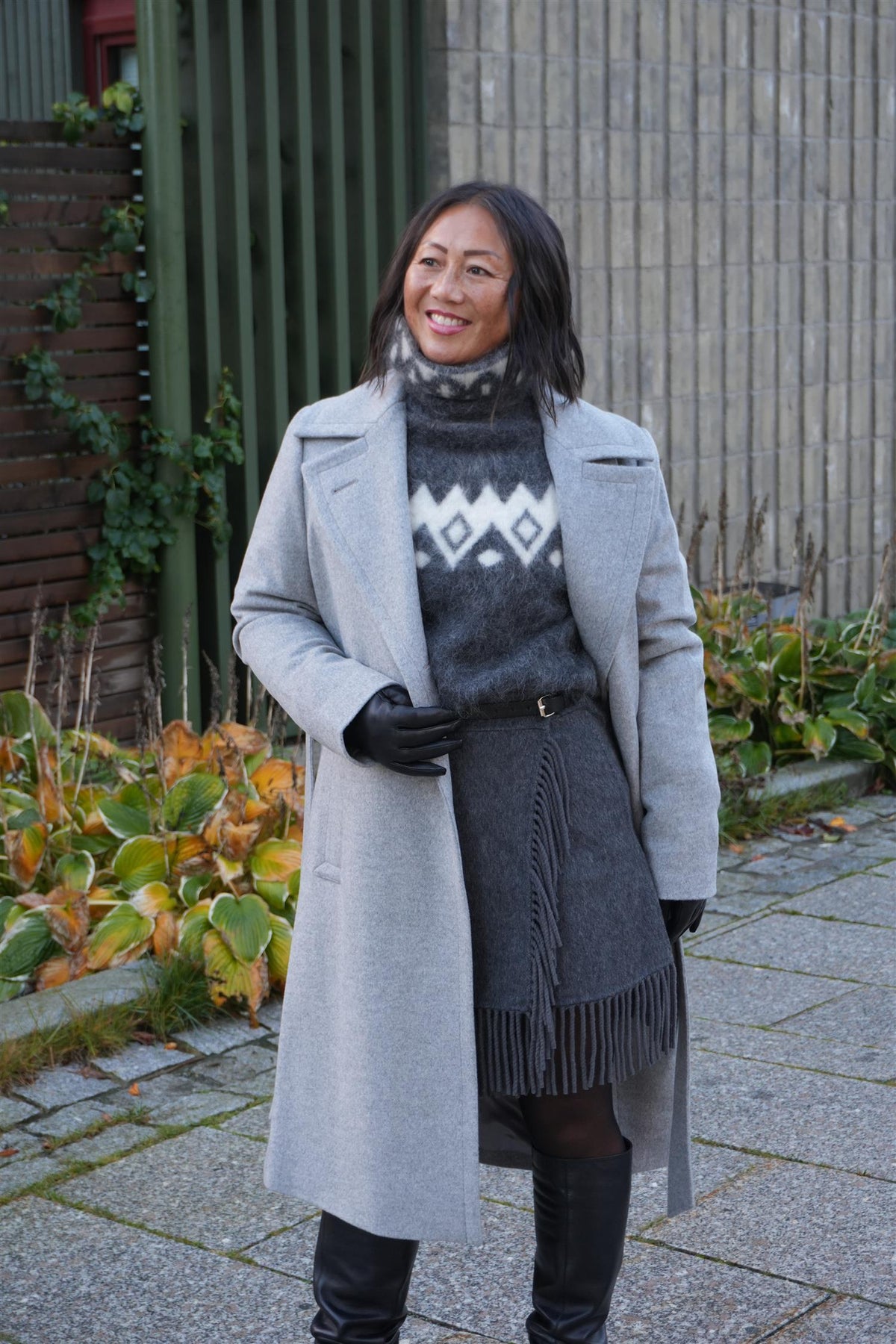 Clareta Belt Midi Smoky Grey Cashmere Coat