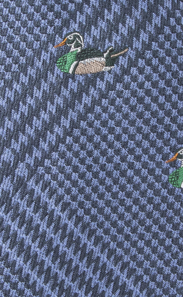 Contry Wool Tie Blue Dock Pattern