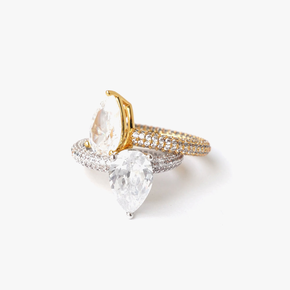 Mega Drop Ring White Gold