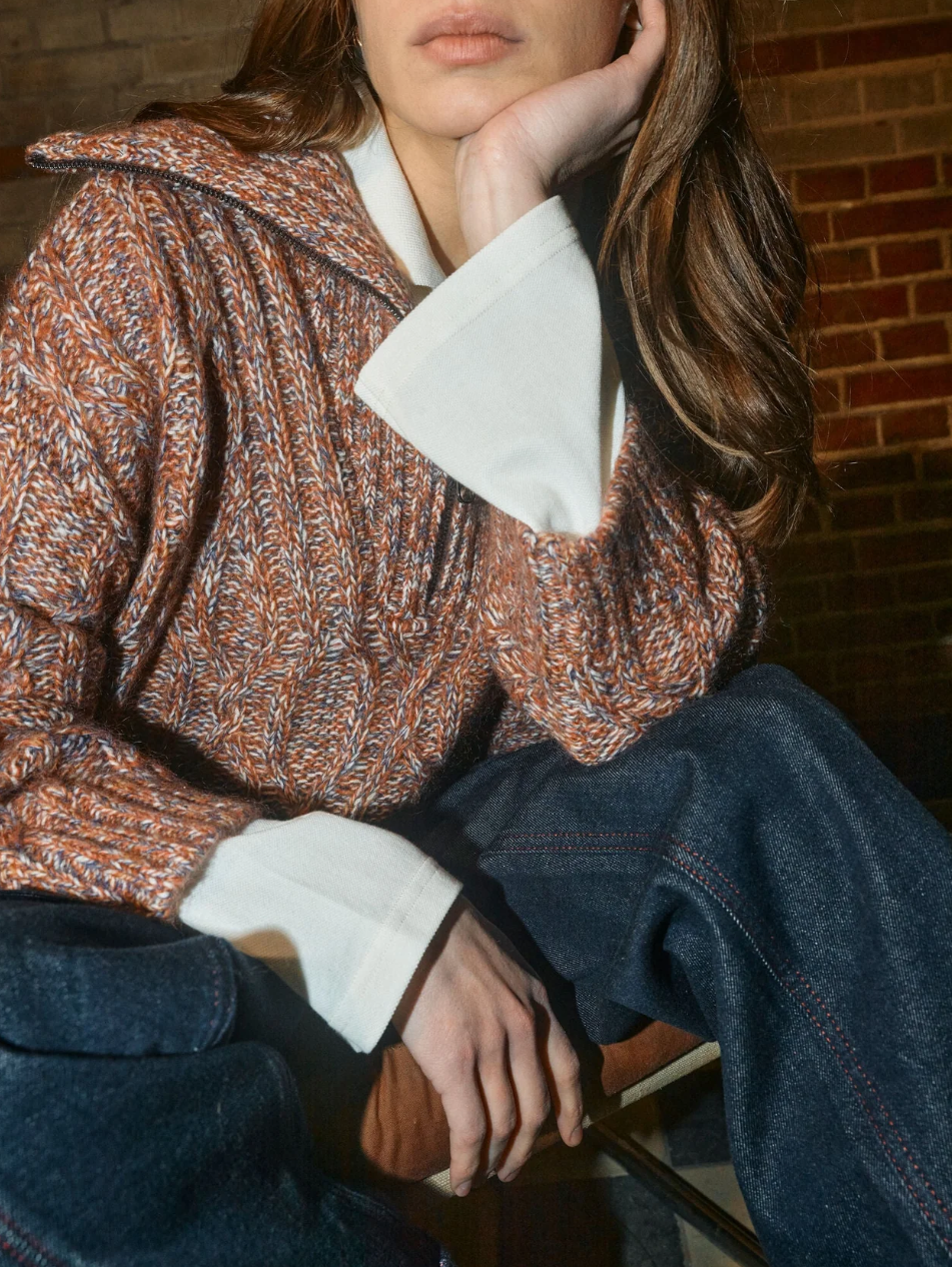 MMKelsey Highneck Knit Fudge