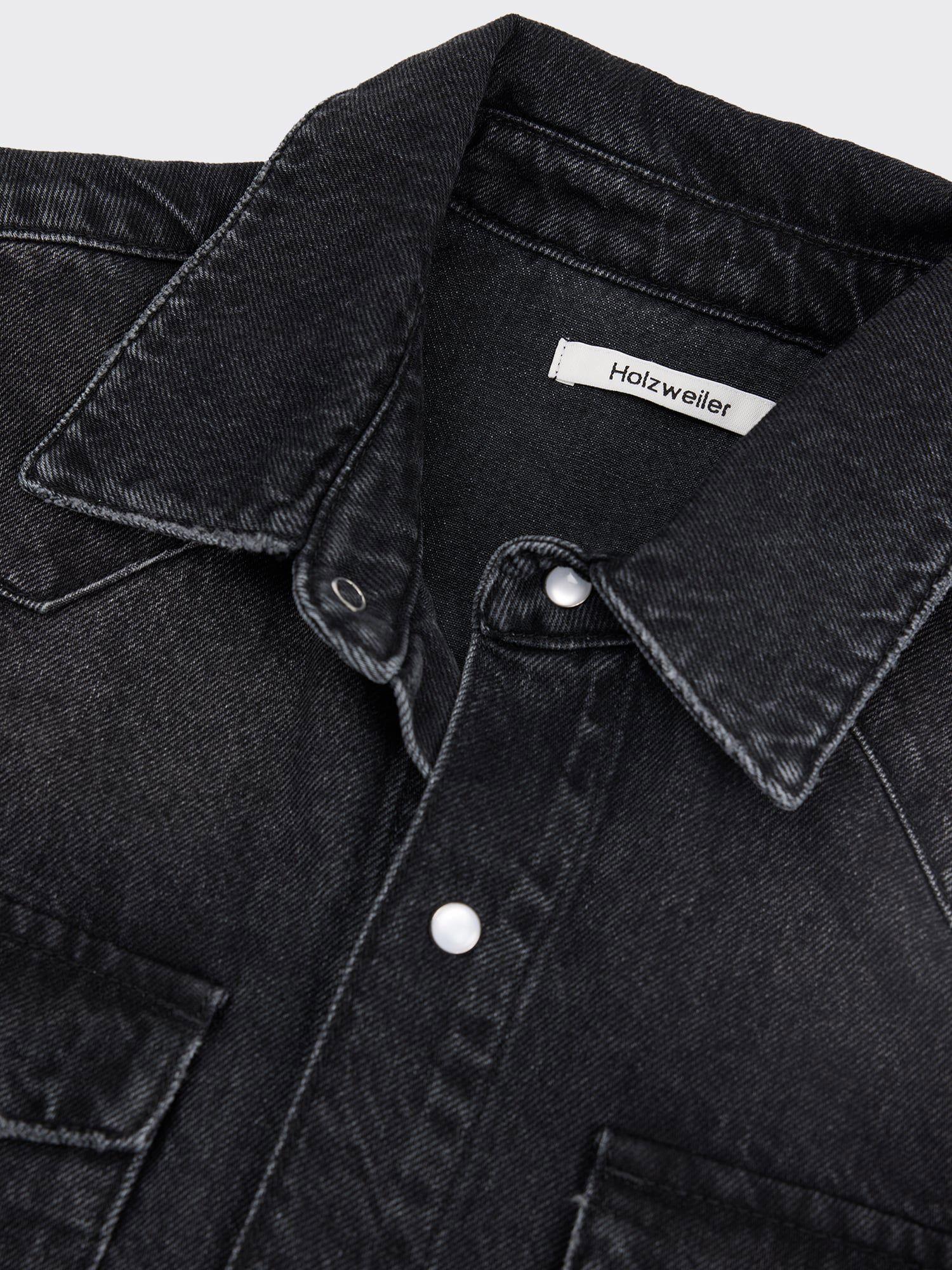 M Slim Denim Shirt Black