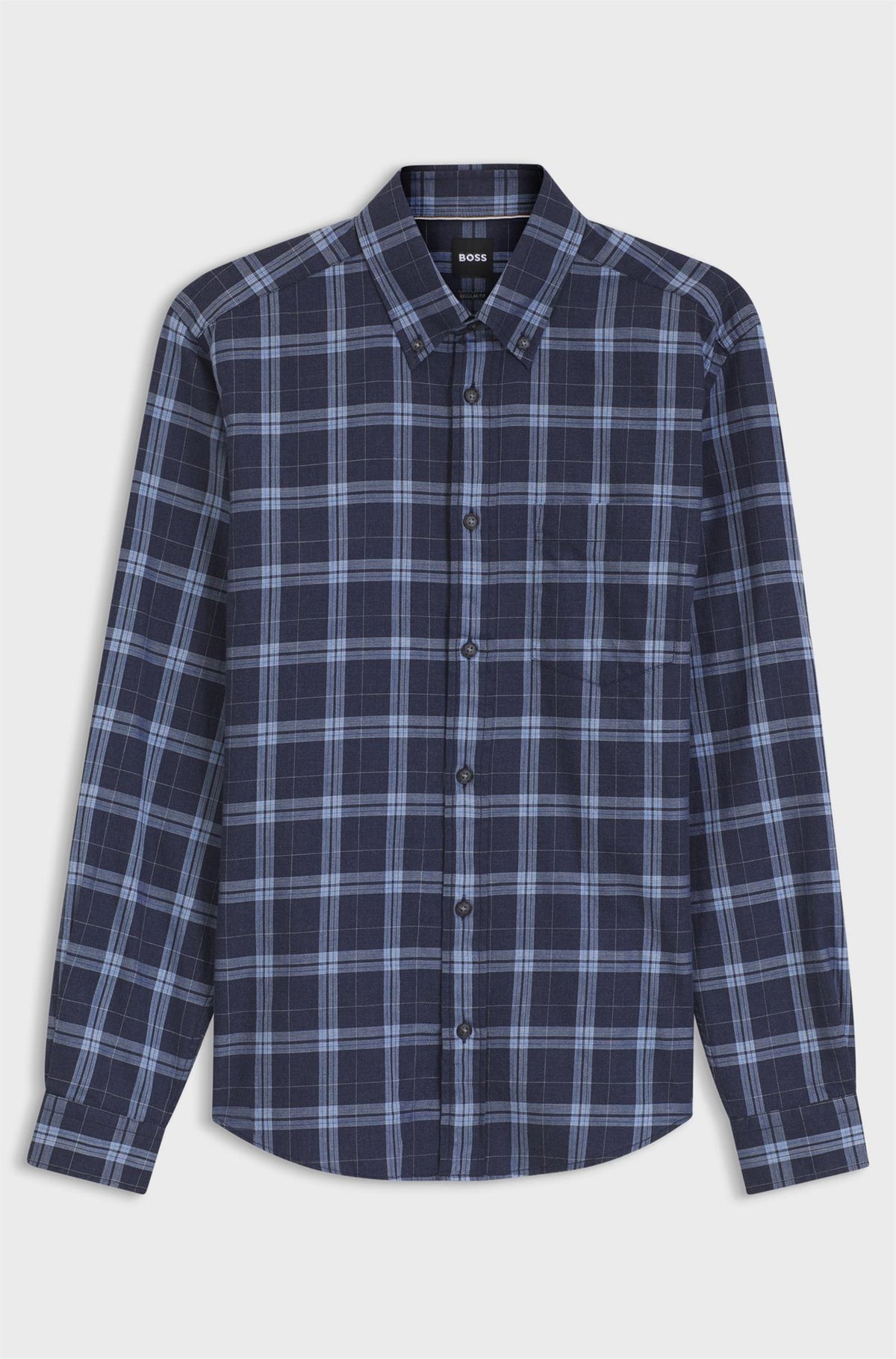 H-Liam Regular Fit Casual Shirt Open Blue
