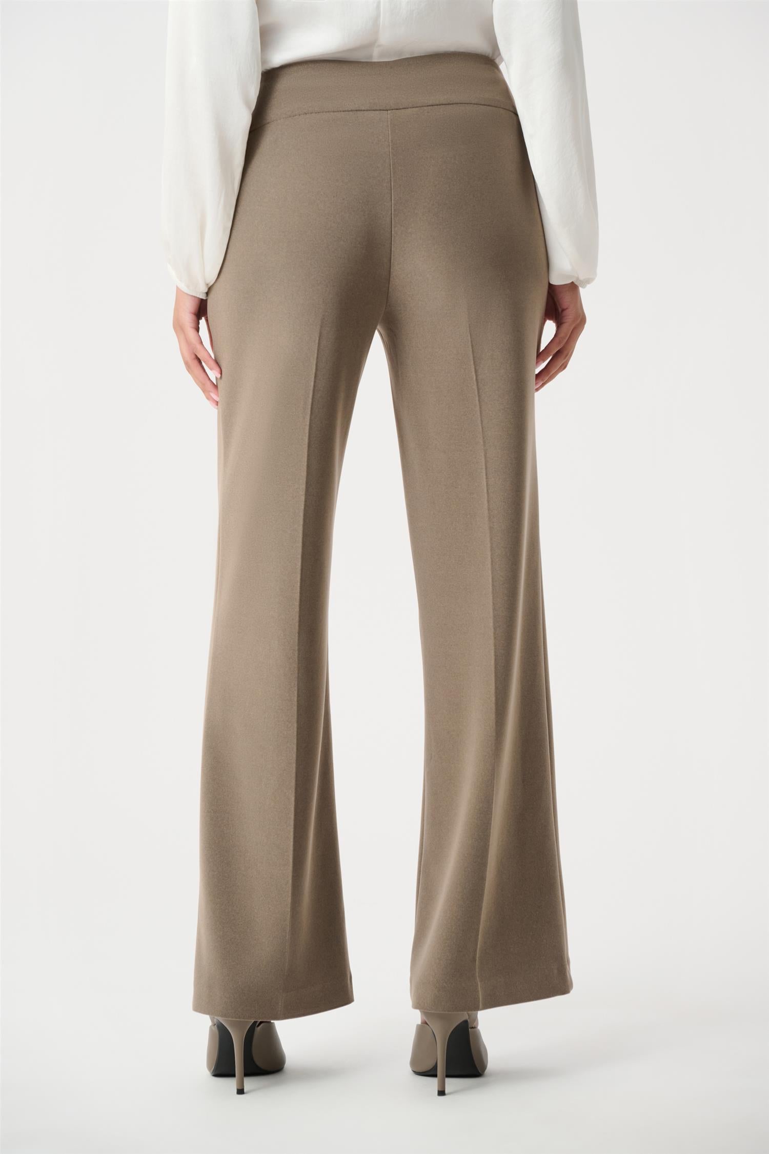 Silky Knit Wide-Leg Pull-On Pants Taupe