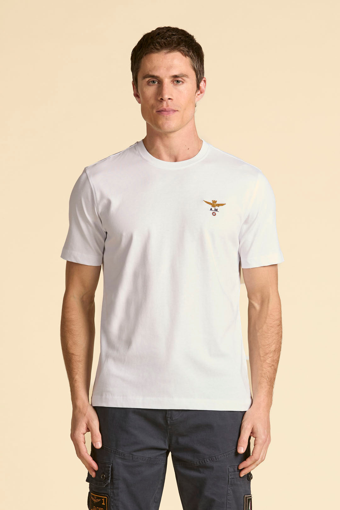 Basic crew-neck cotton jersey t-shirt White