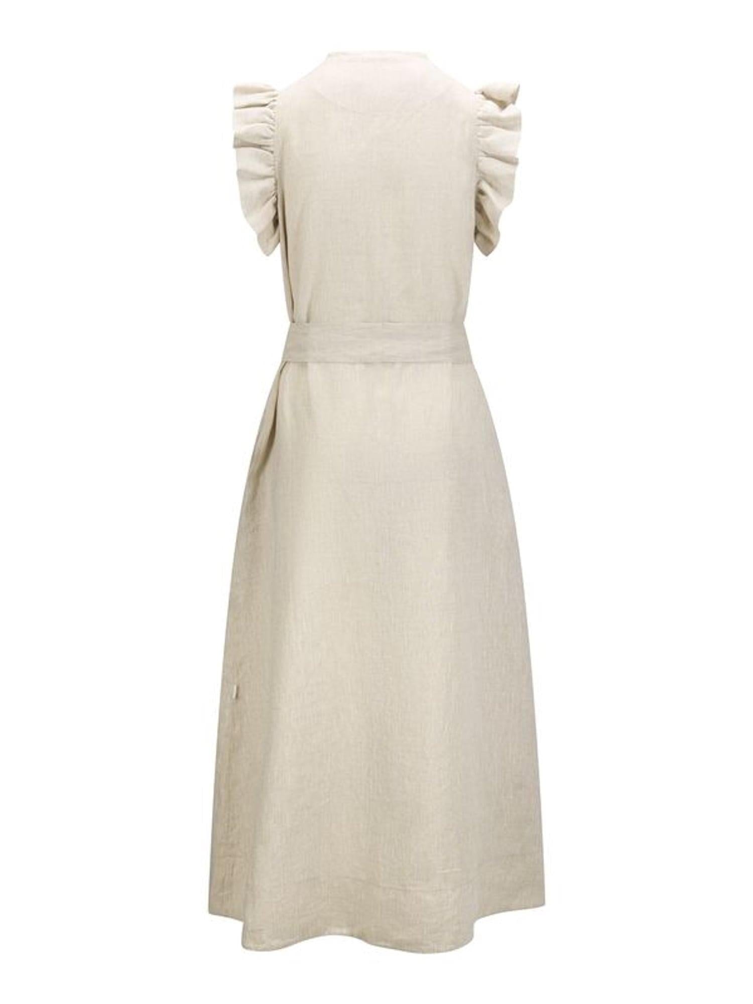 Pam Linen Dress Beige Melange