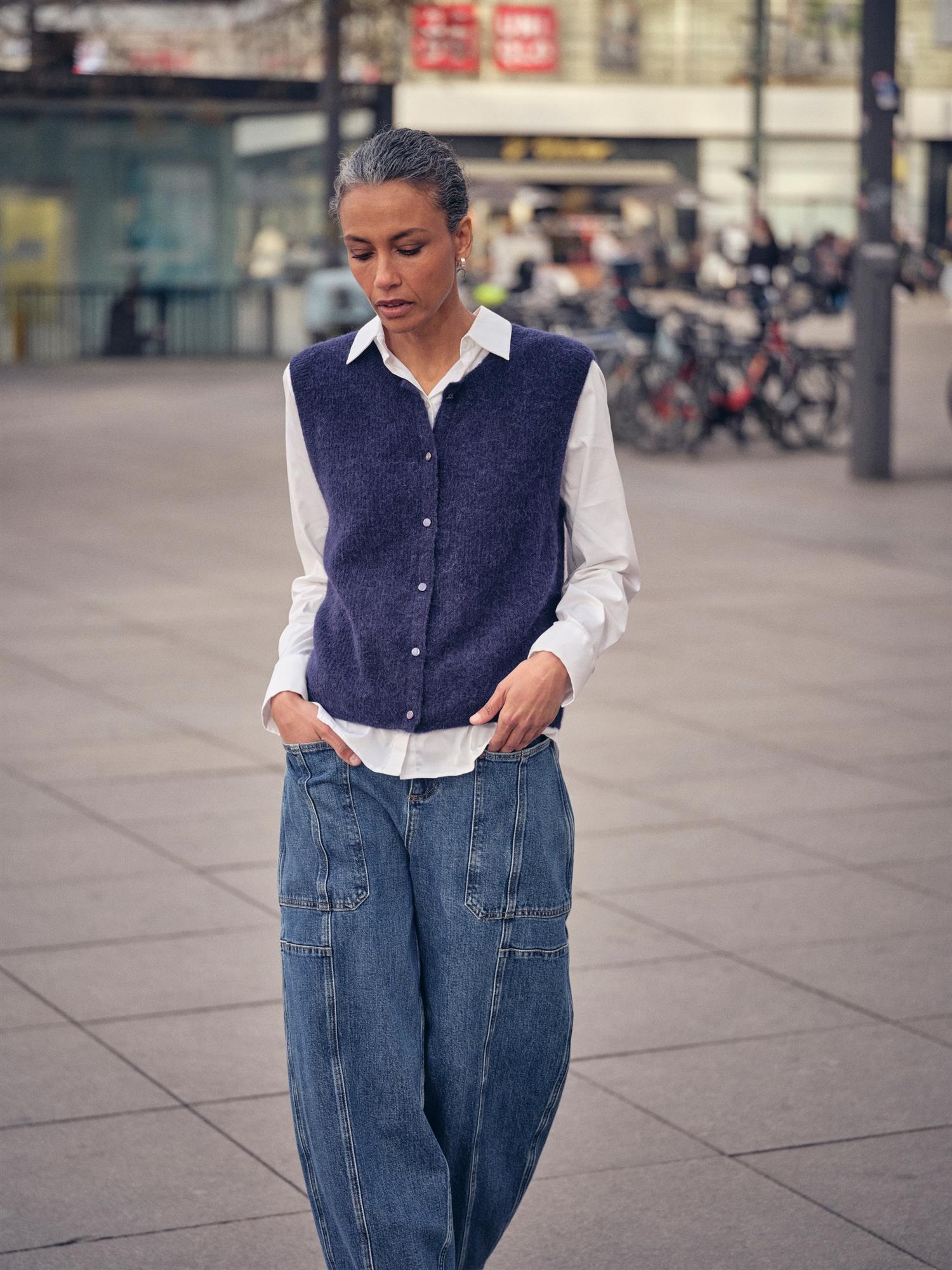 MMAlmine Thora Knit Vest Maritime Blue