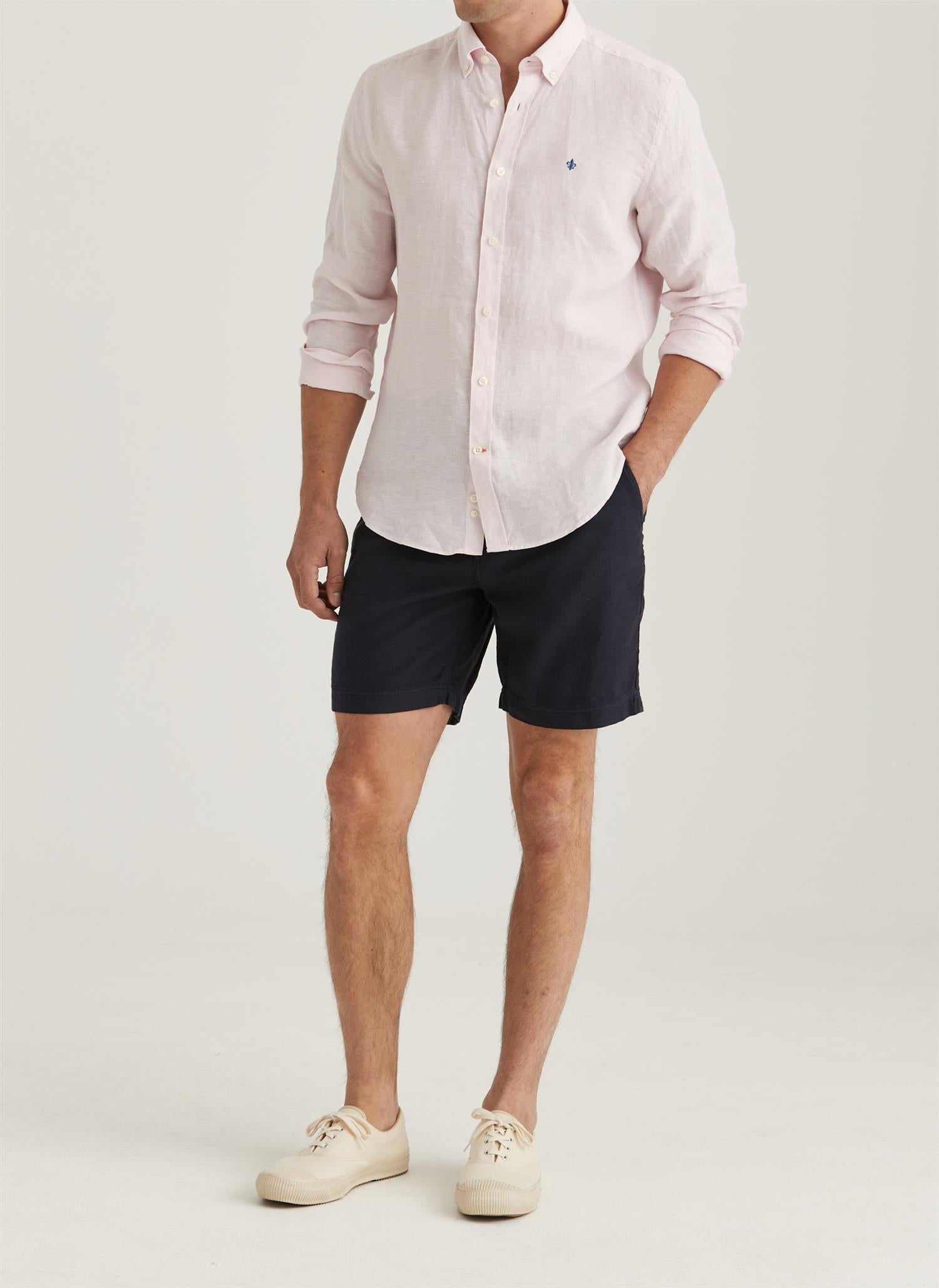 Douglas Linen Shirt Classic Fit Light Pink