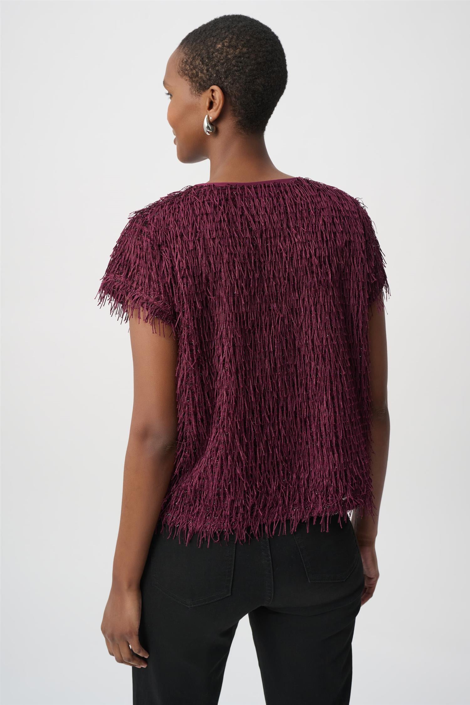 Novelty Fringe Top Elderberry