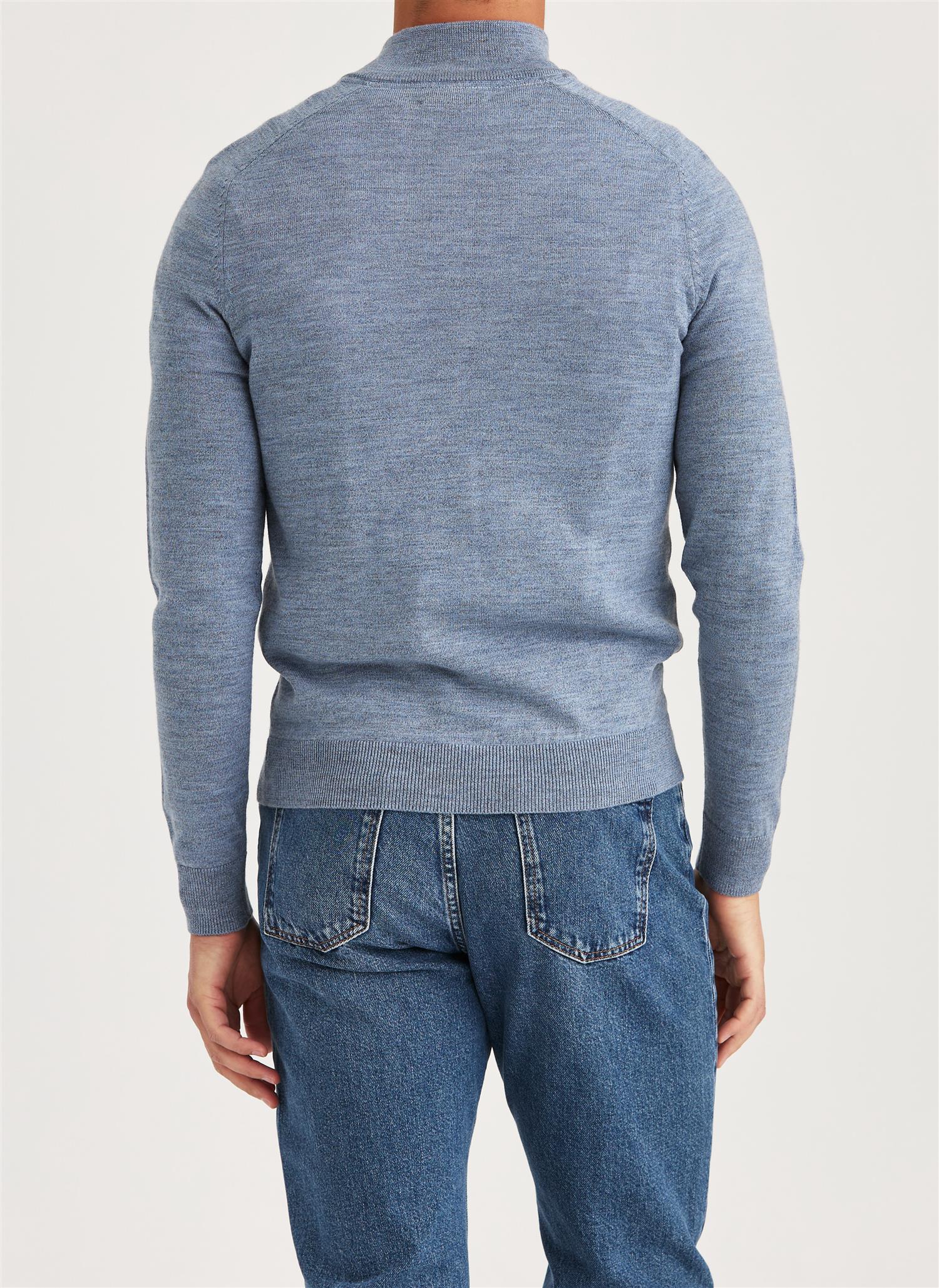 Merino John Zip - Blue