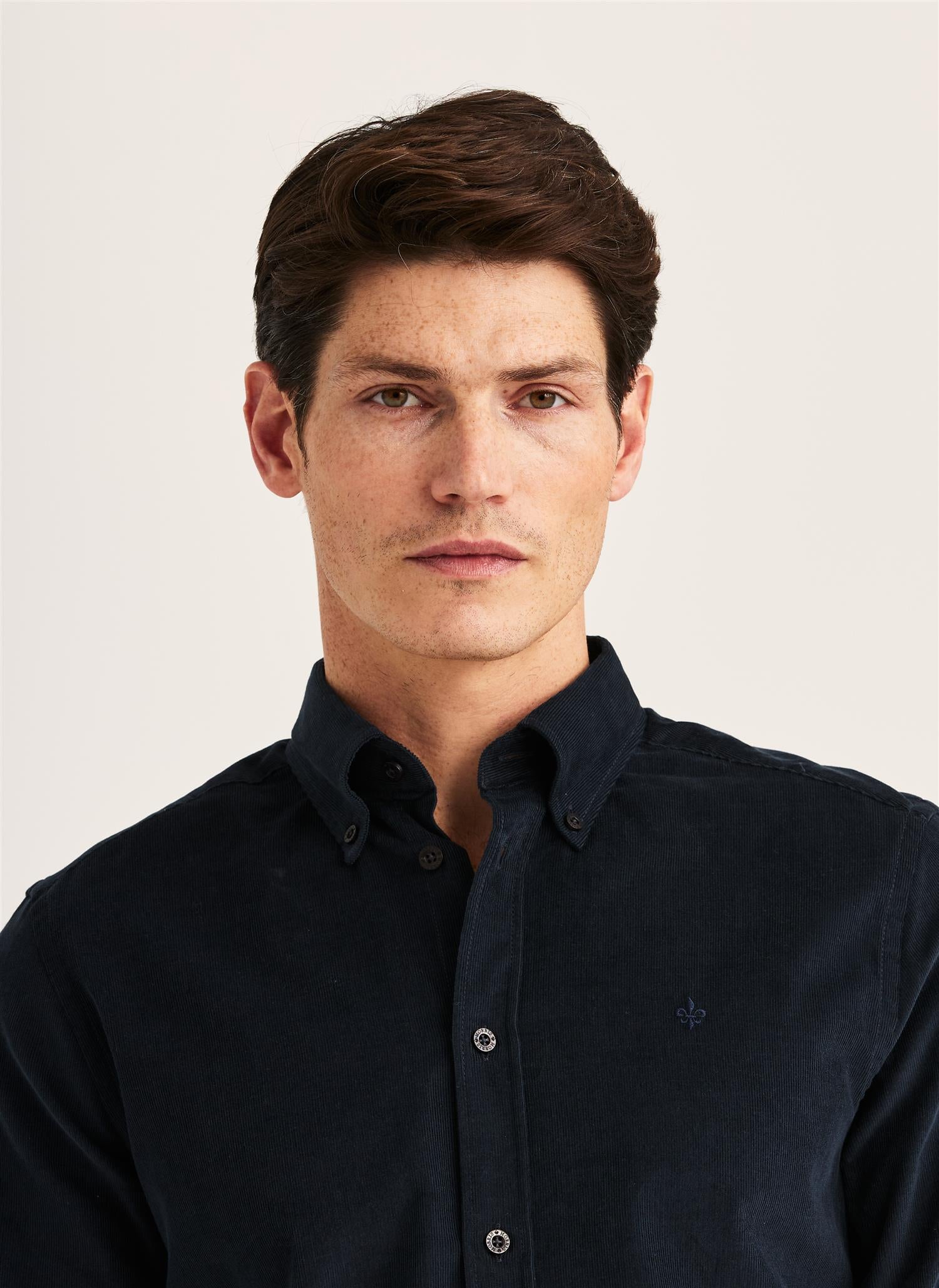 Douglas Cord Shirt-Slim Fit Blue