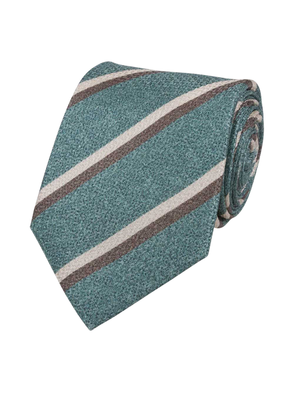 Green Striped Silk Tie