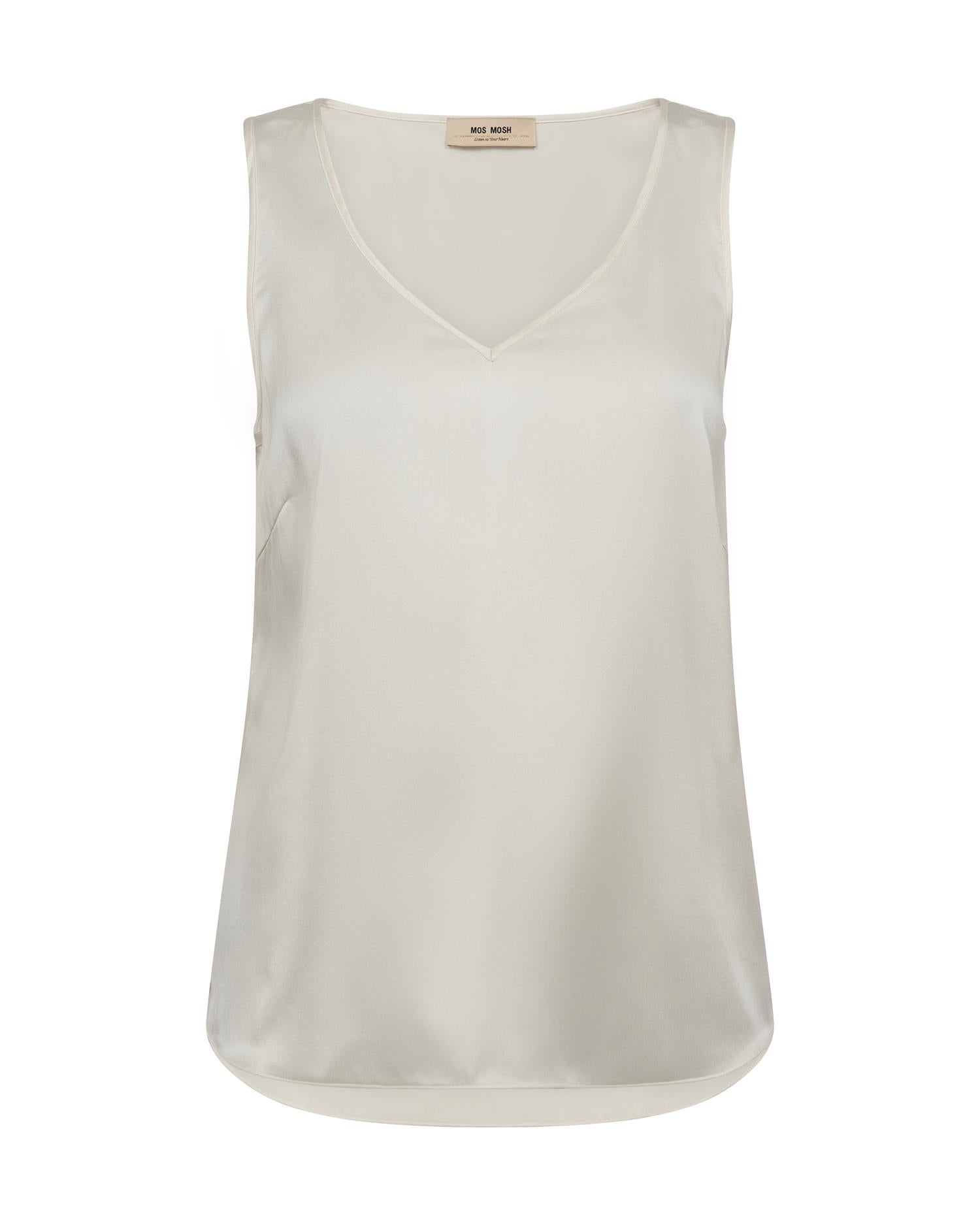 Mmastrid V-Neck Silk Tank Top Ecru