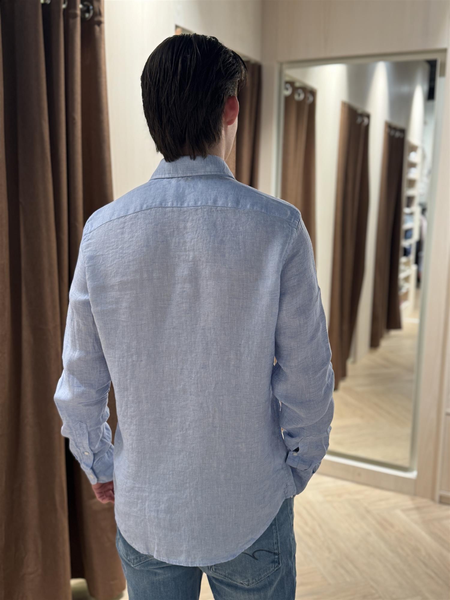 Linen Shirt 3106 Light Blue