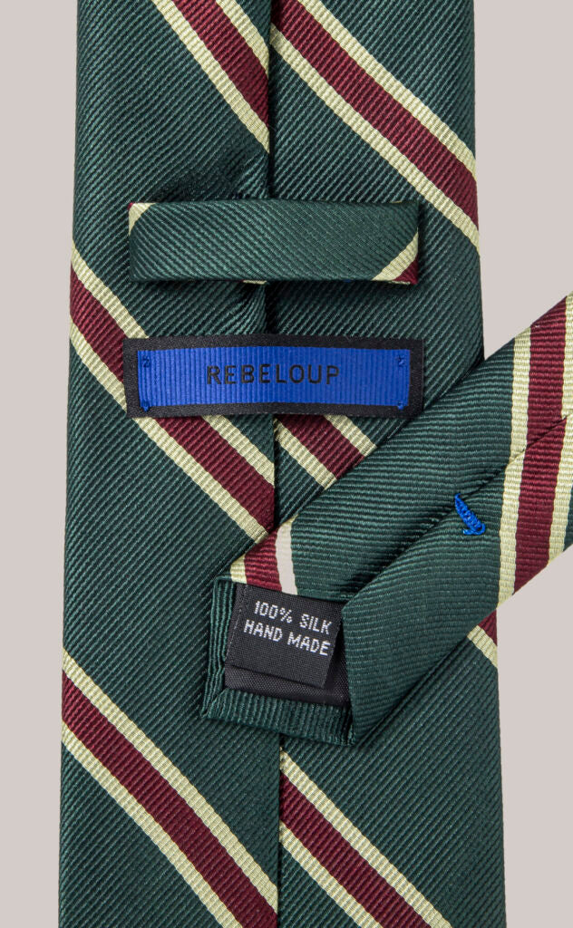 Triplestripe Silk Tie Green