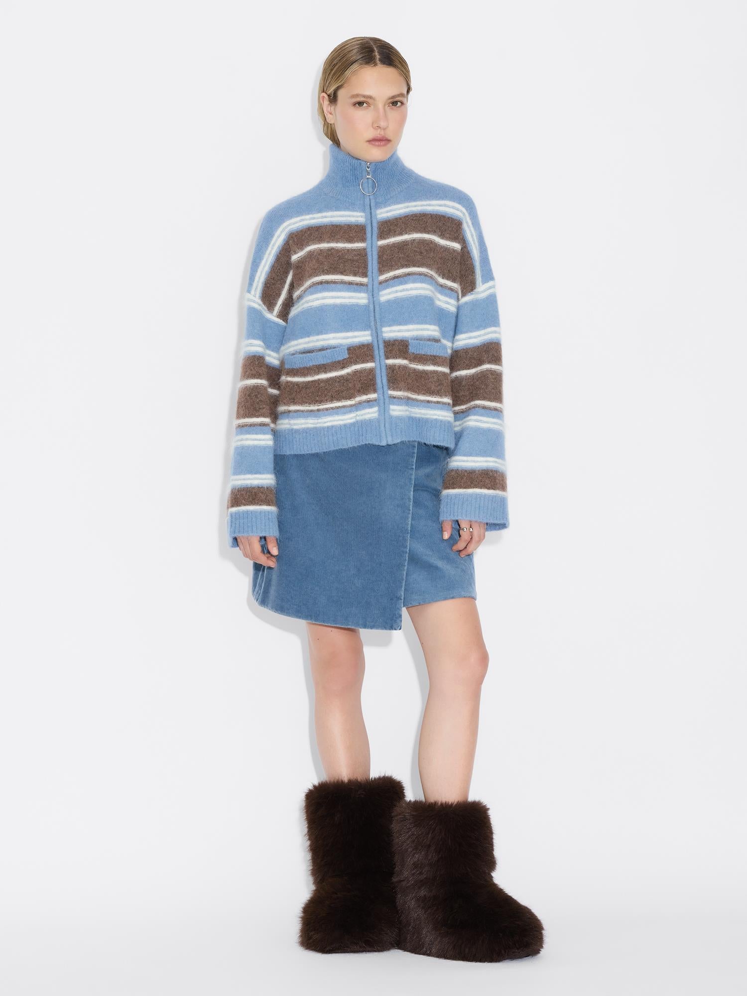 Tine Stripe Cardigan - Blue Stripe