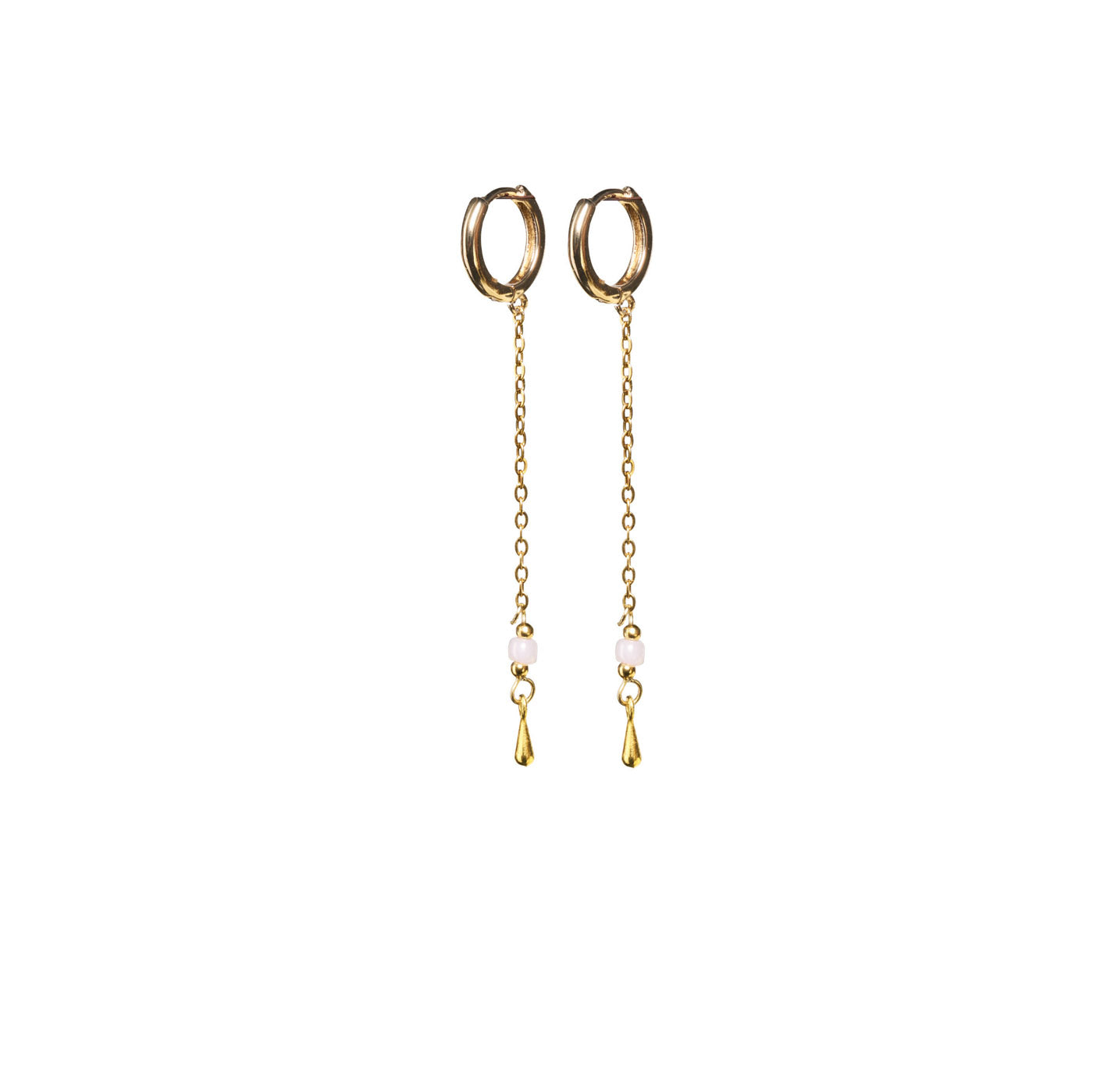 ALDA-CHAIN HOOP EARRINGS DROP-GOLD