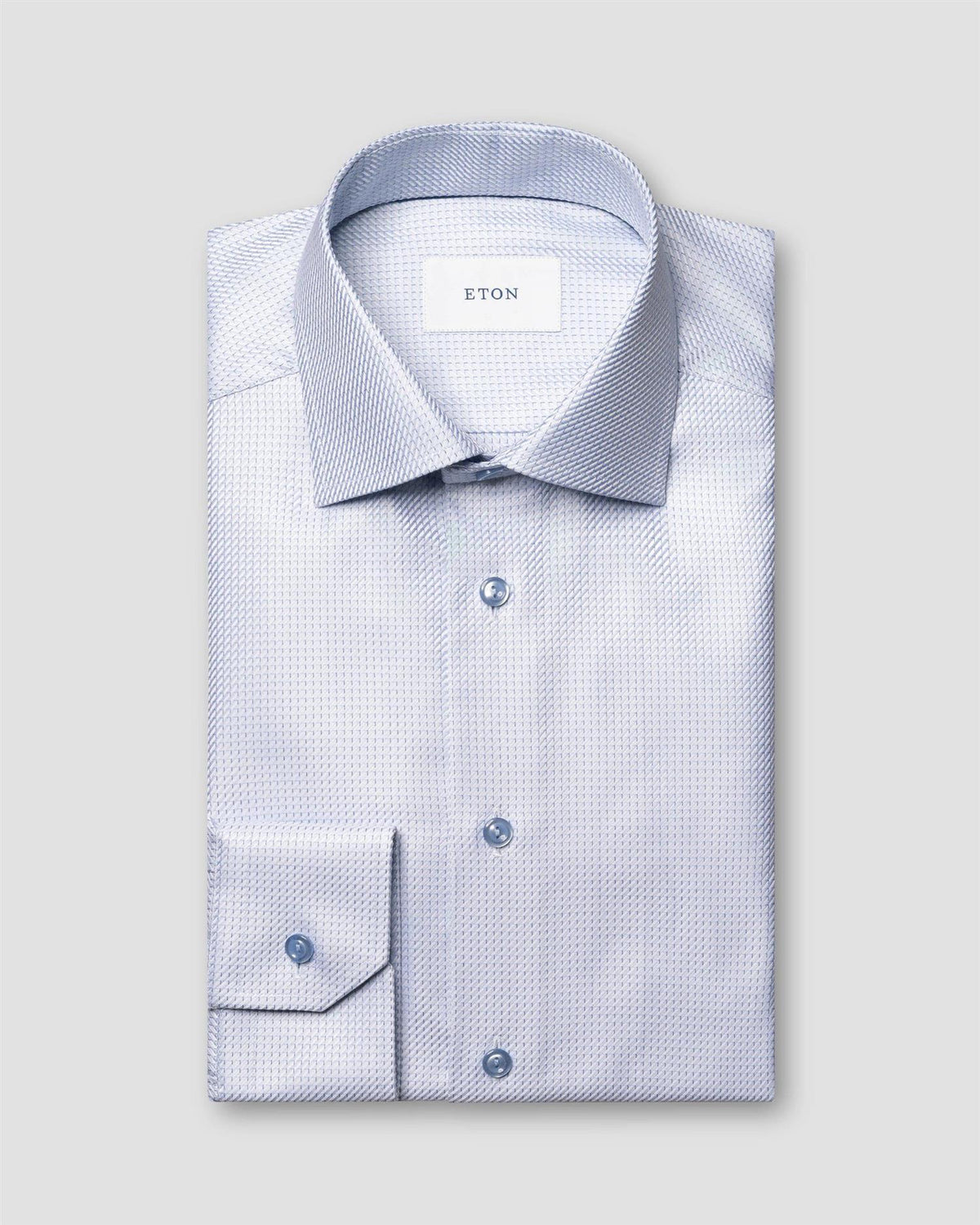 Light blue Micro Check King Twill Contemporary Shirt