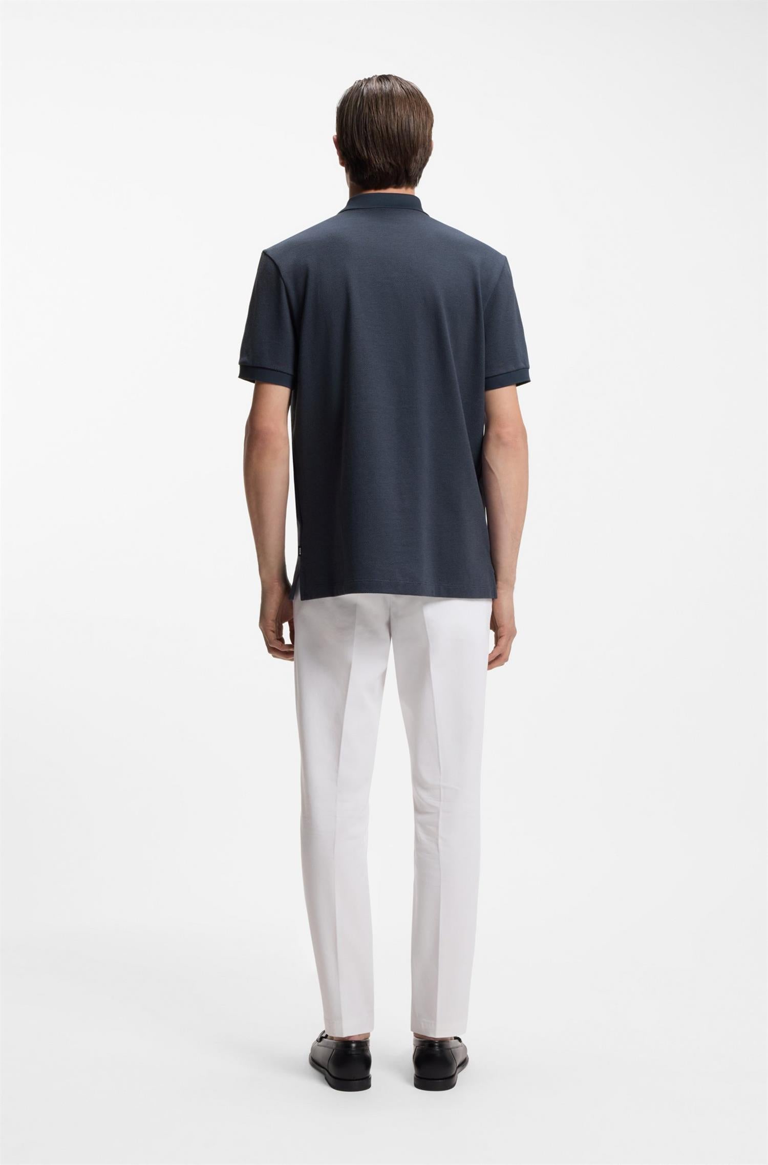 Parlay Cotton Polo with bubble structure Dark Blue