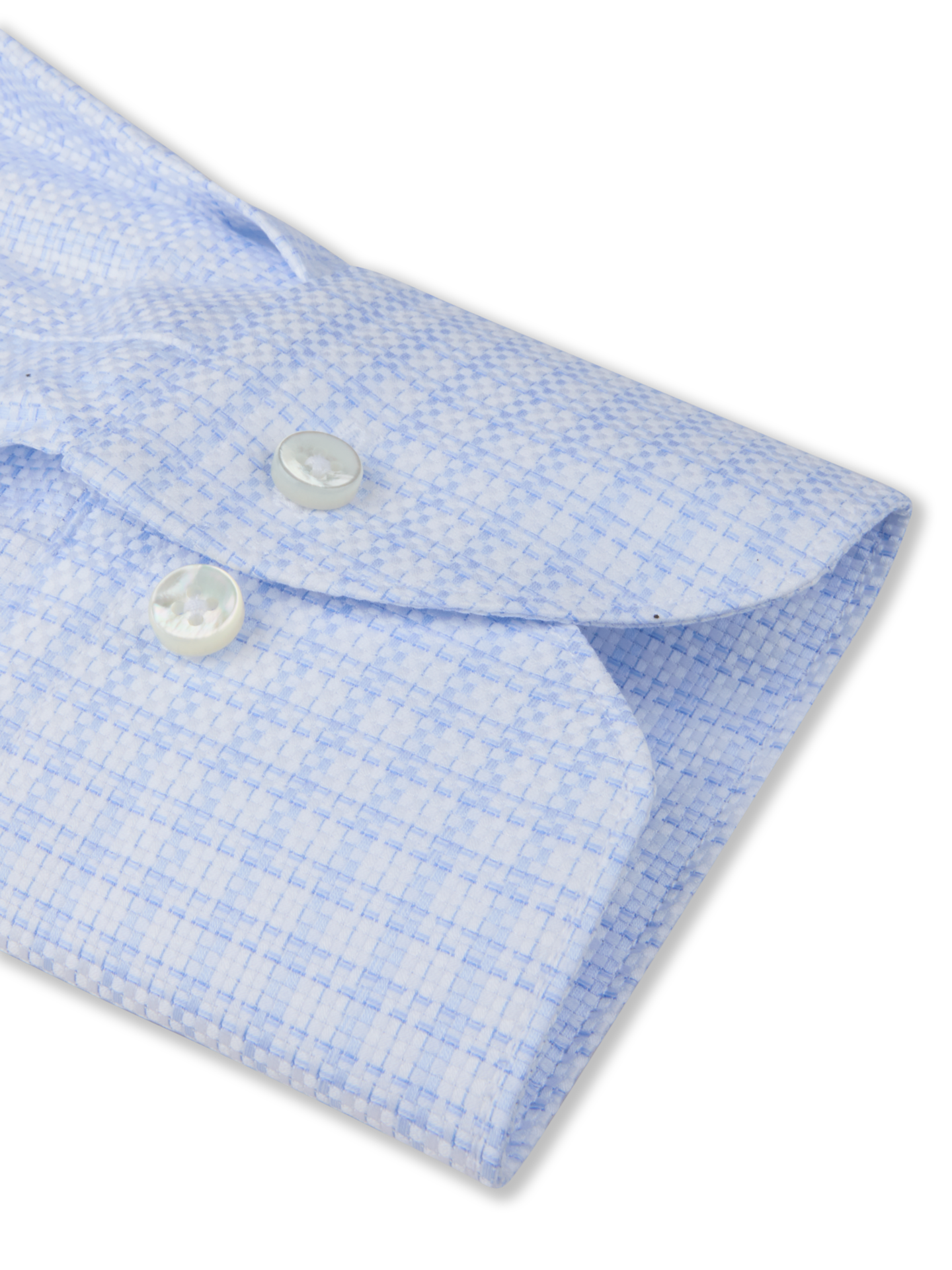 Light blue Checked Twill Slimline Shirt