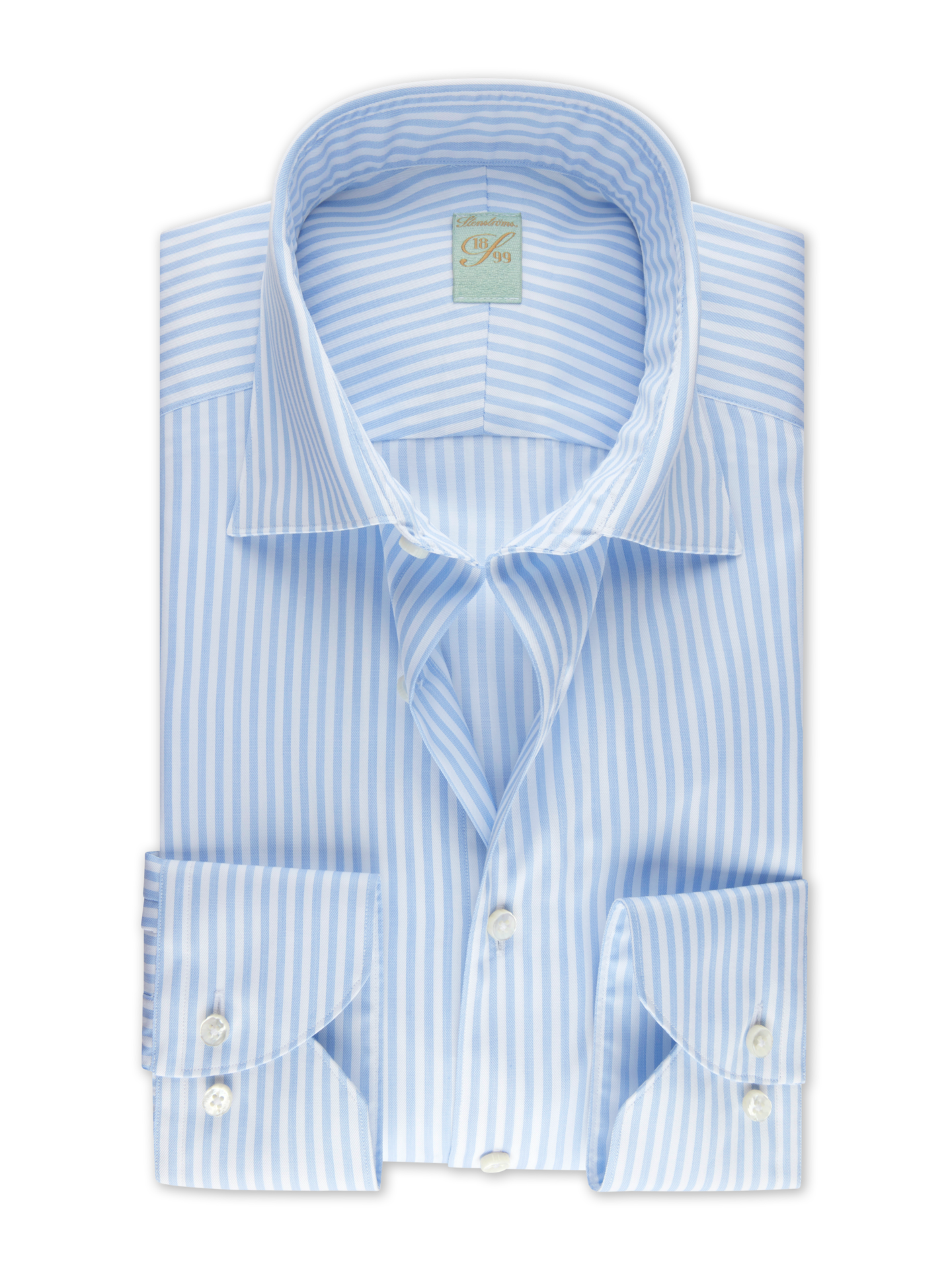 1899 Light Blue Striped Twill Regular Shirt