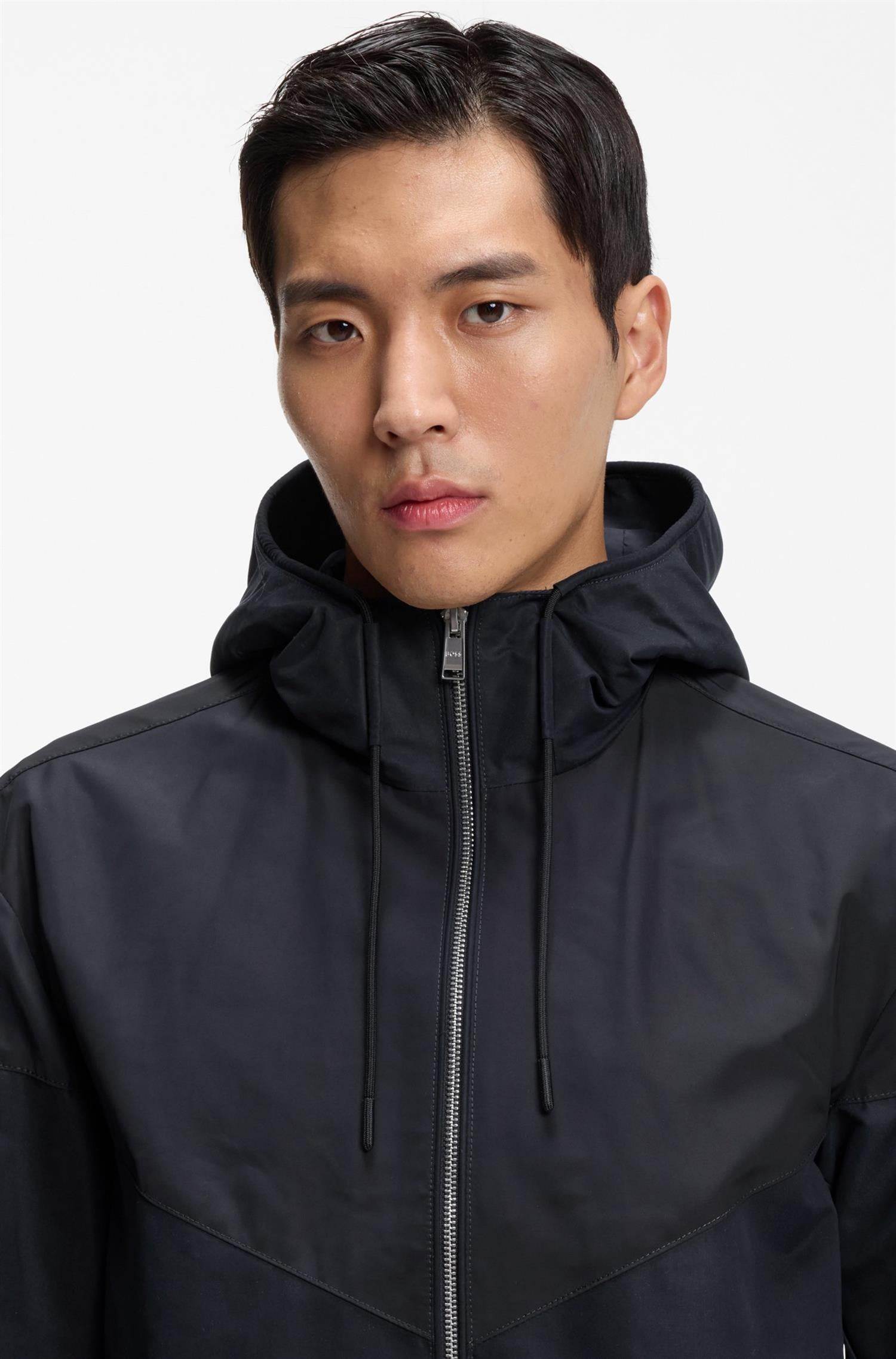 Cireno Water repellent hooded Jacket Navy