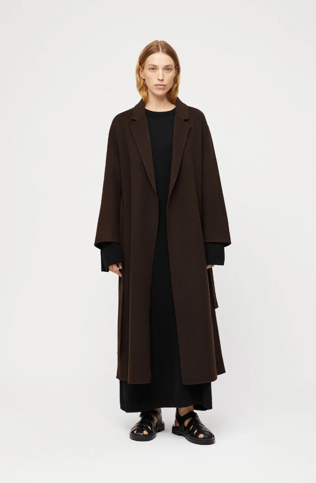 Double Wrap Coat Mole Brown