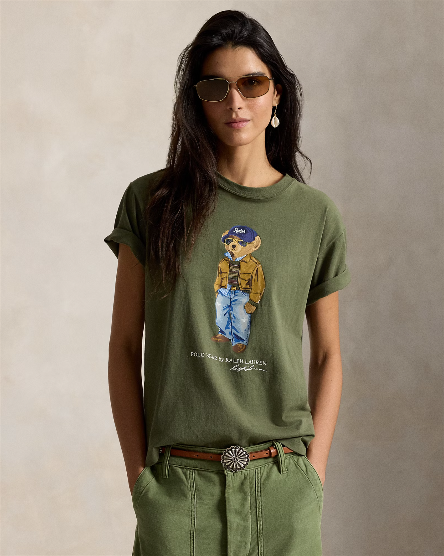 Polo Bear Cotton Jersey T-shirt Dense Olive
