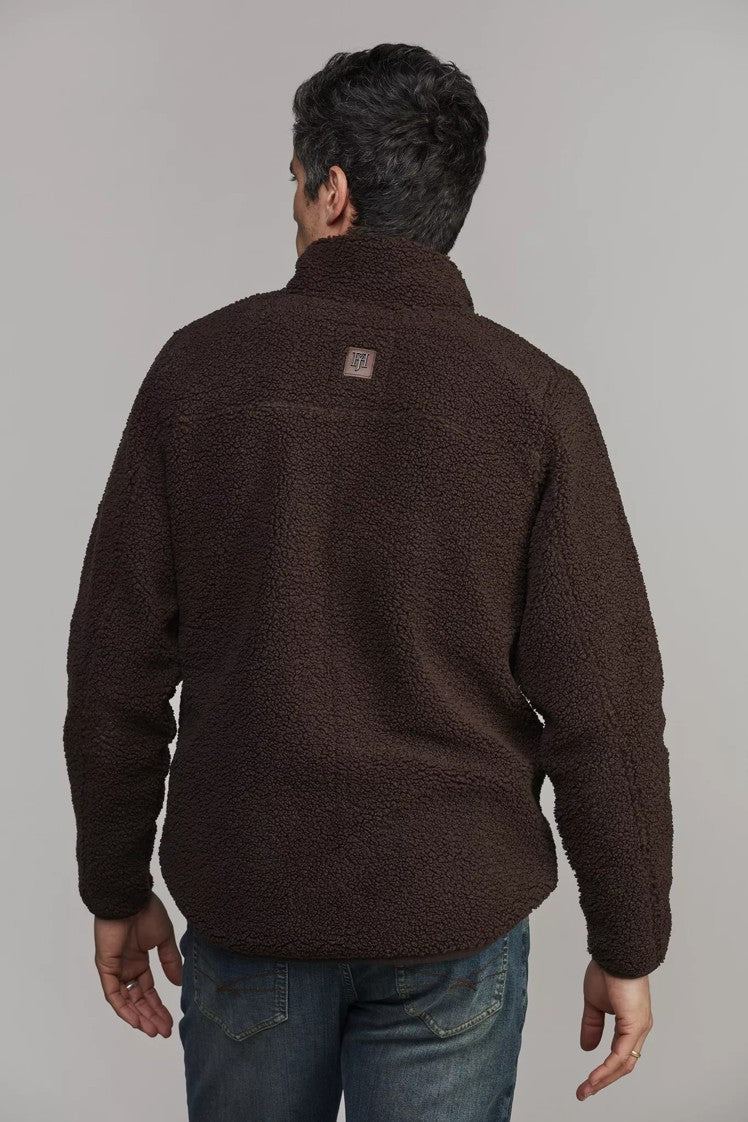 PILE FLEECE JACKET DARK BROWN