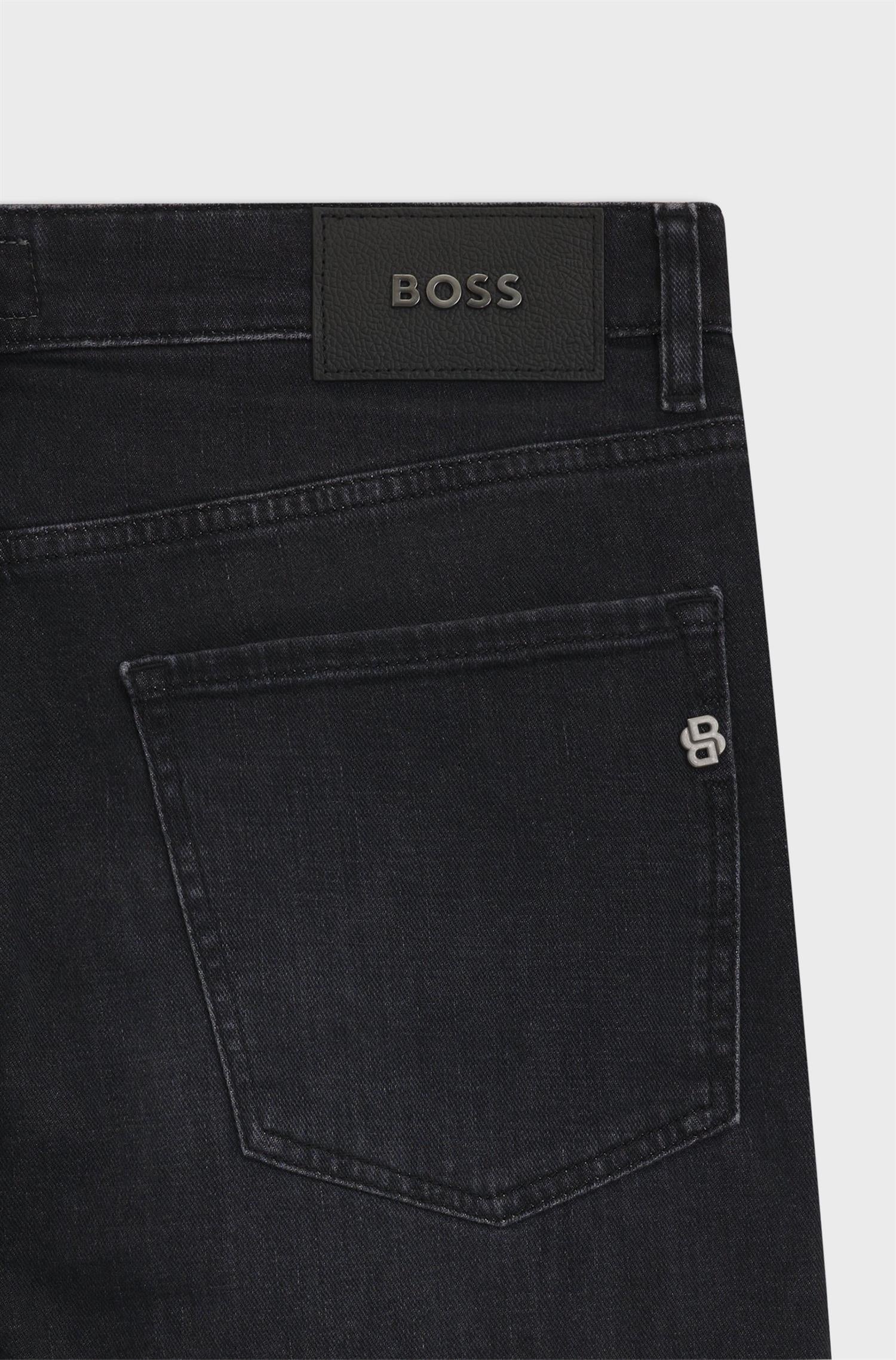 Maine Regular-fit jeans in super-soft black Italian denim