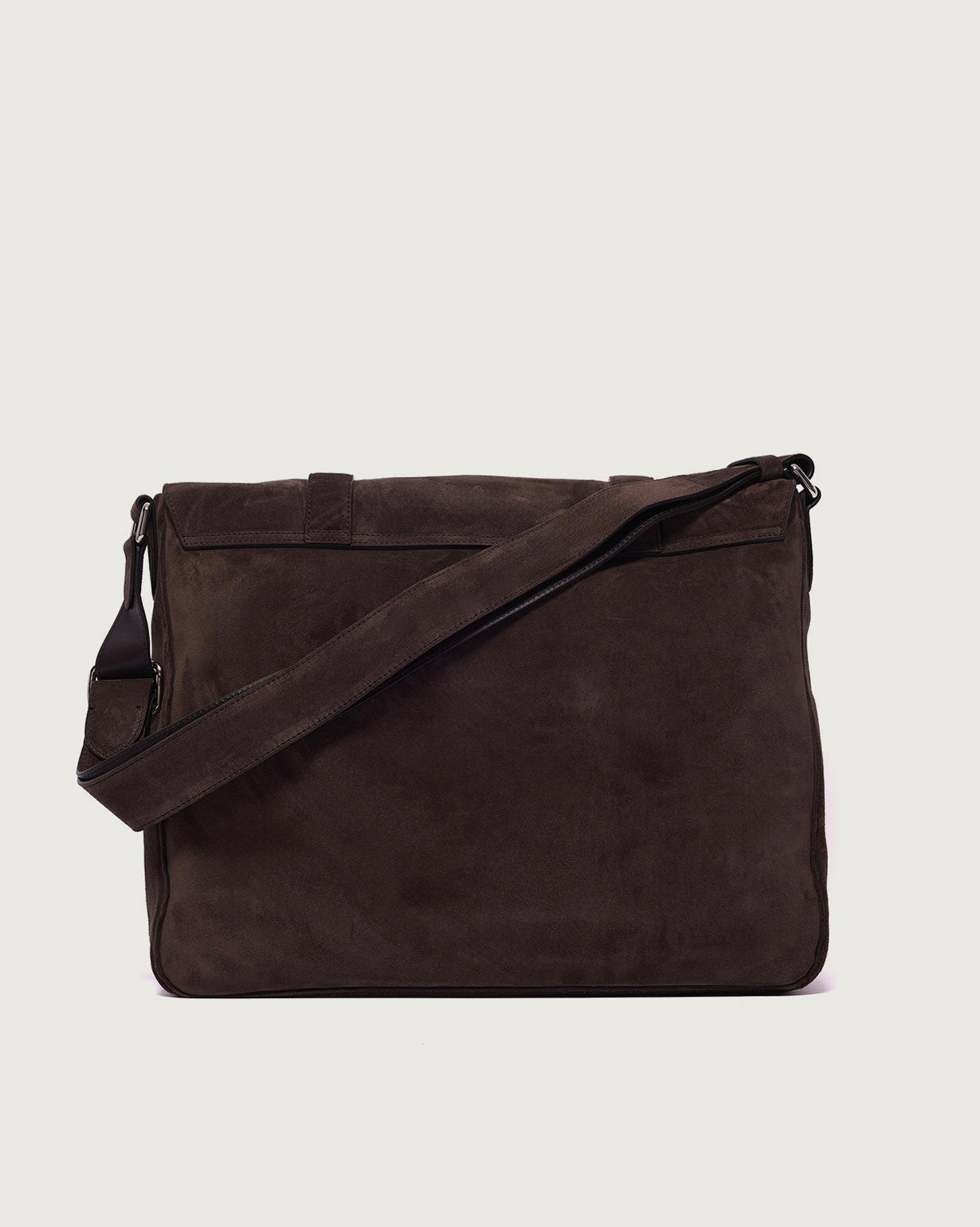 Jones Peach suede leather messenger bag Chocolate
