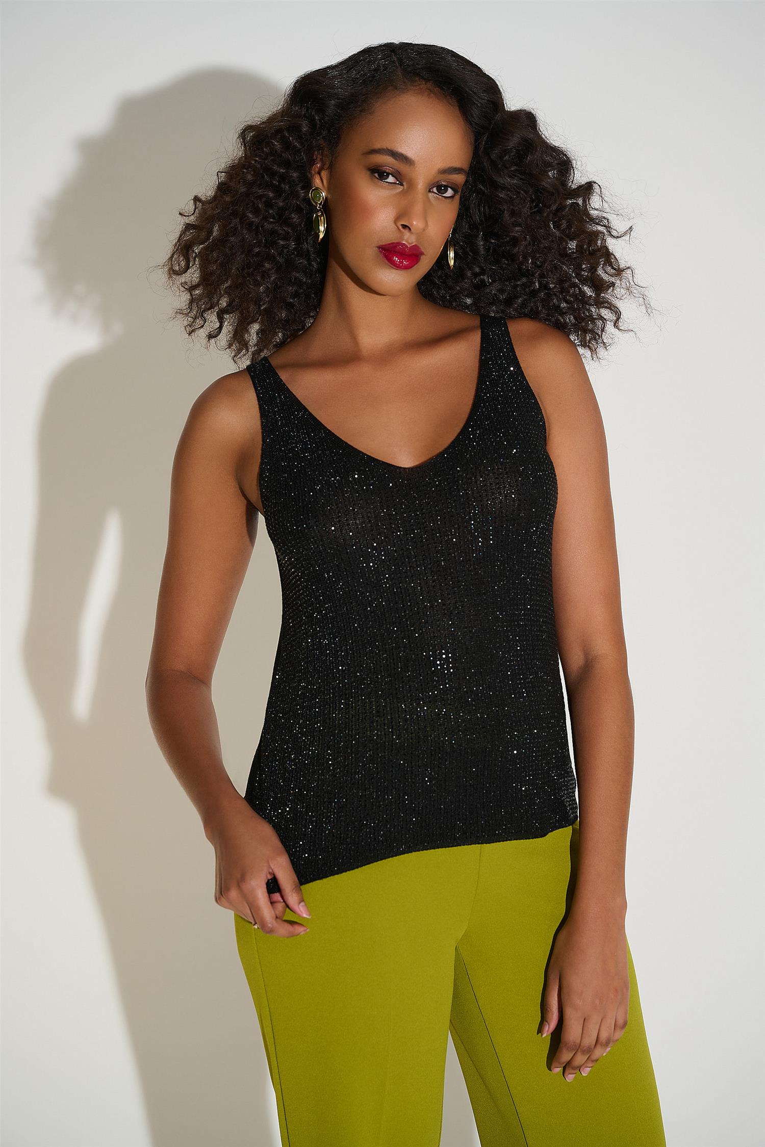 Metallic Knitted Camisole black