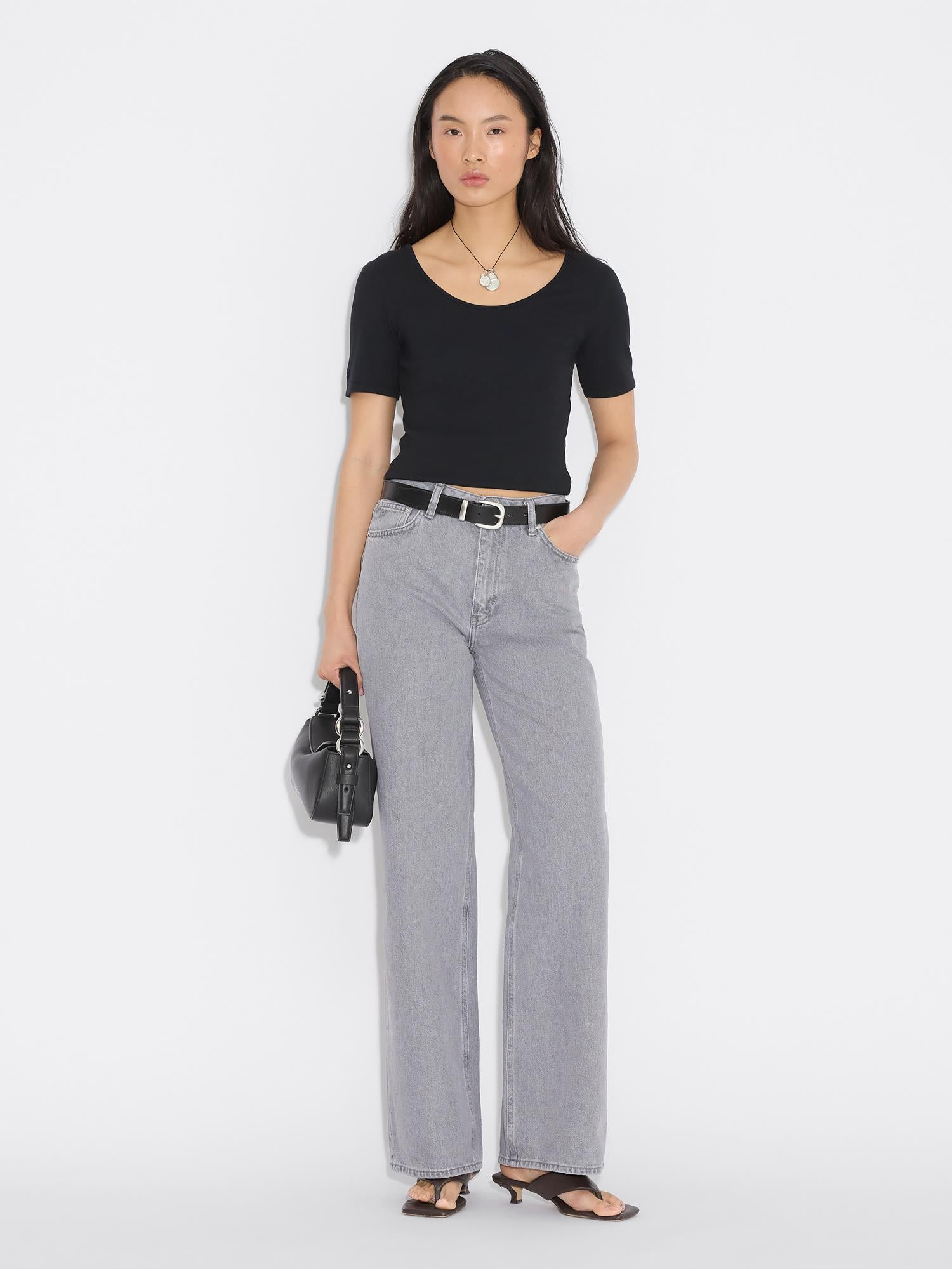 W Wide Jeans Lt Grey