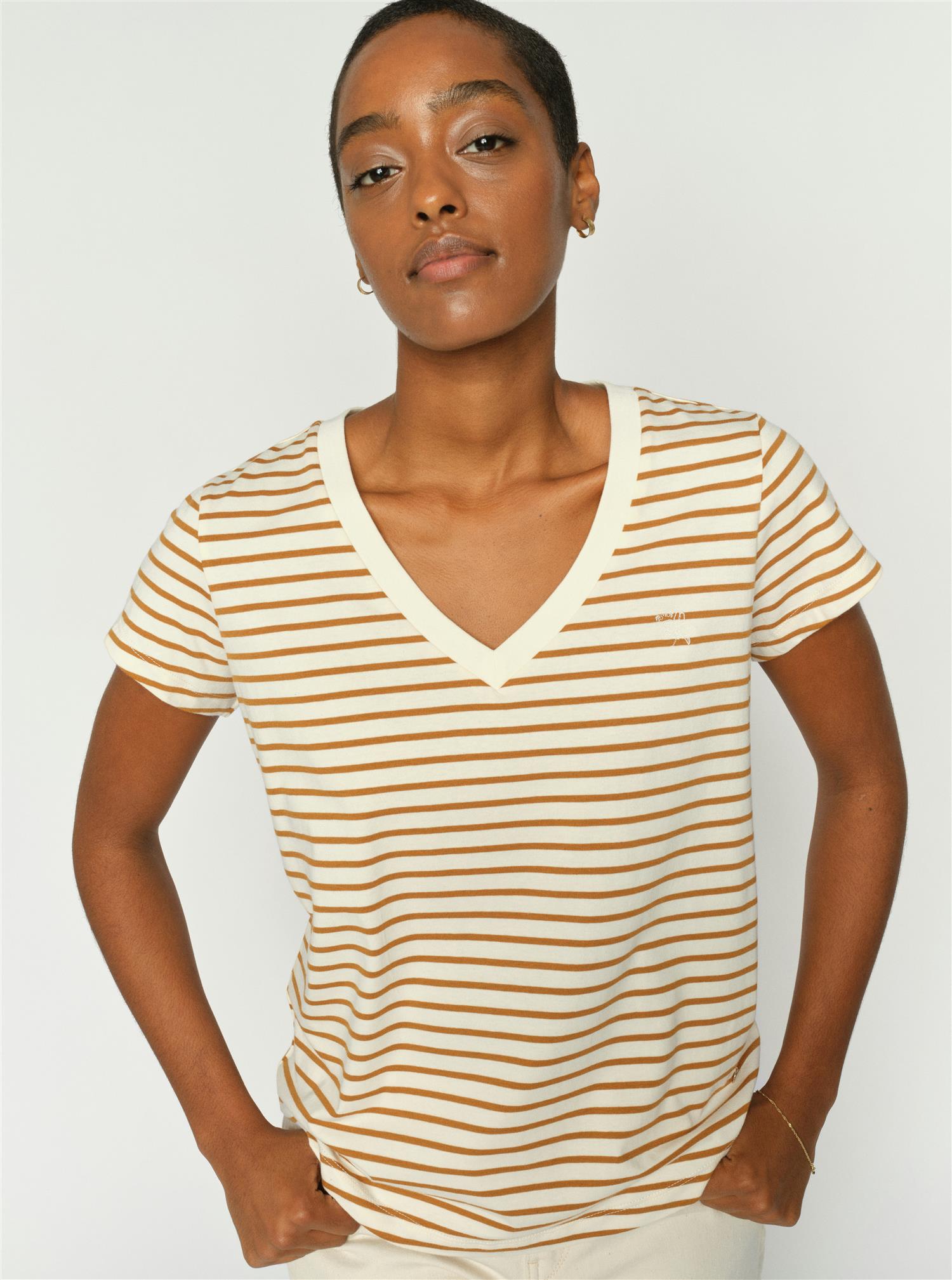 Mmkala V-Ssstripe Tee Petrified Oak