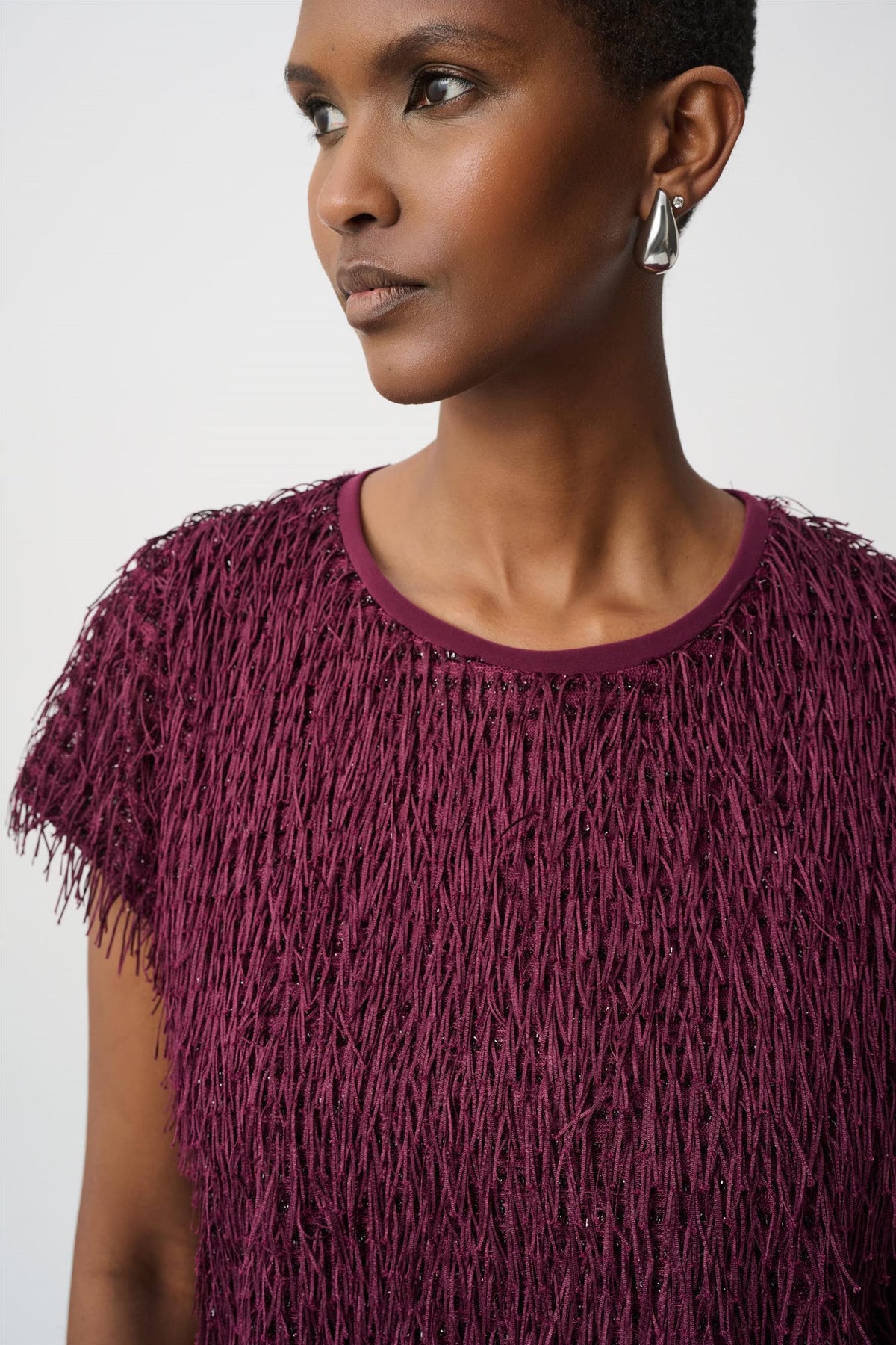 Novelty Fringe Top Elderberry