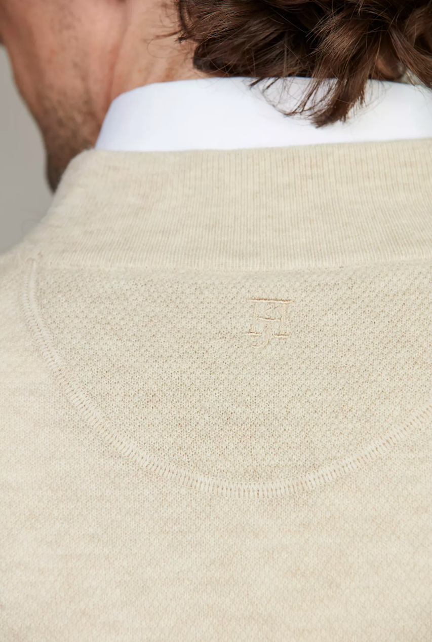 Geelong Half Zip Cable Knit Irish White