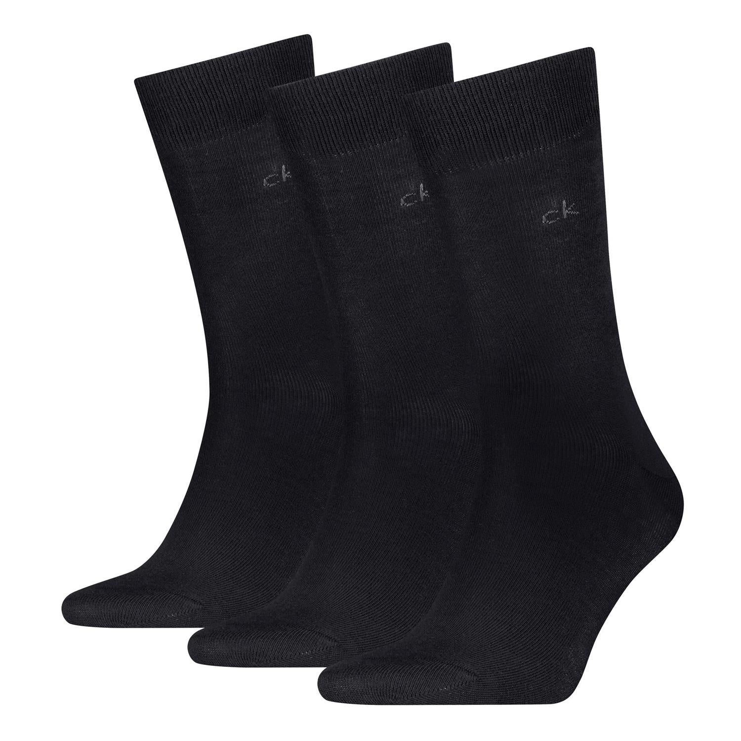 Ck Man 3pk Cotton Crew Sock Black